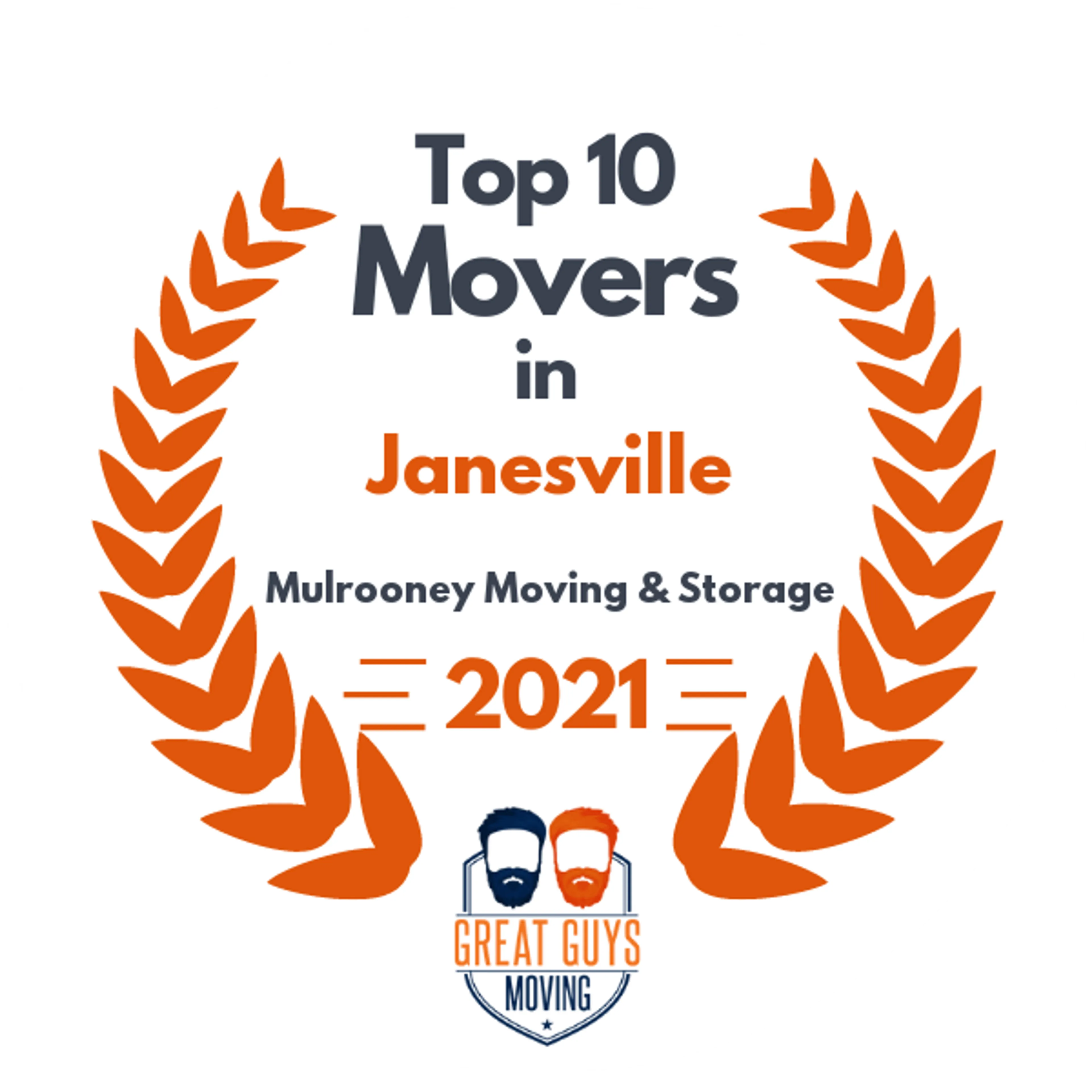 Top 10 Movers in Janesville, WI 2021 award