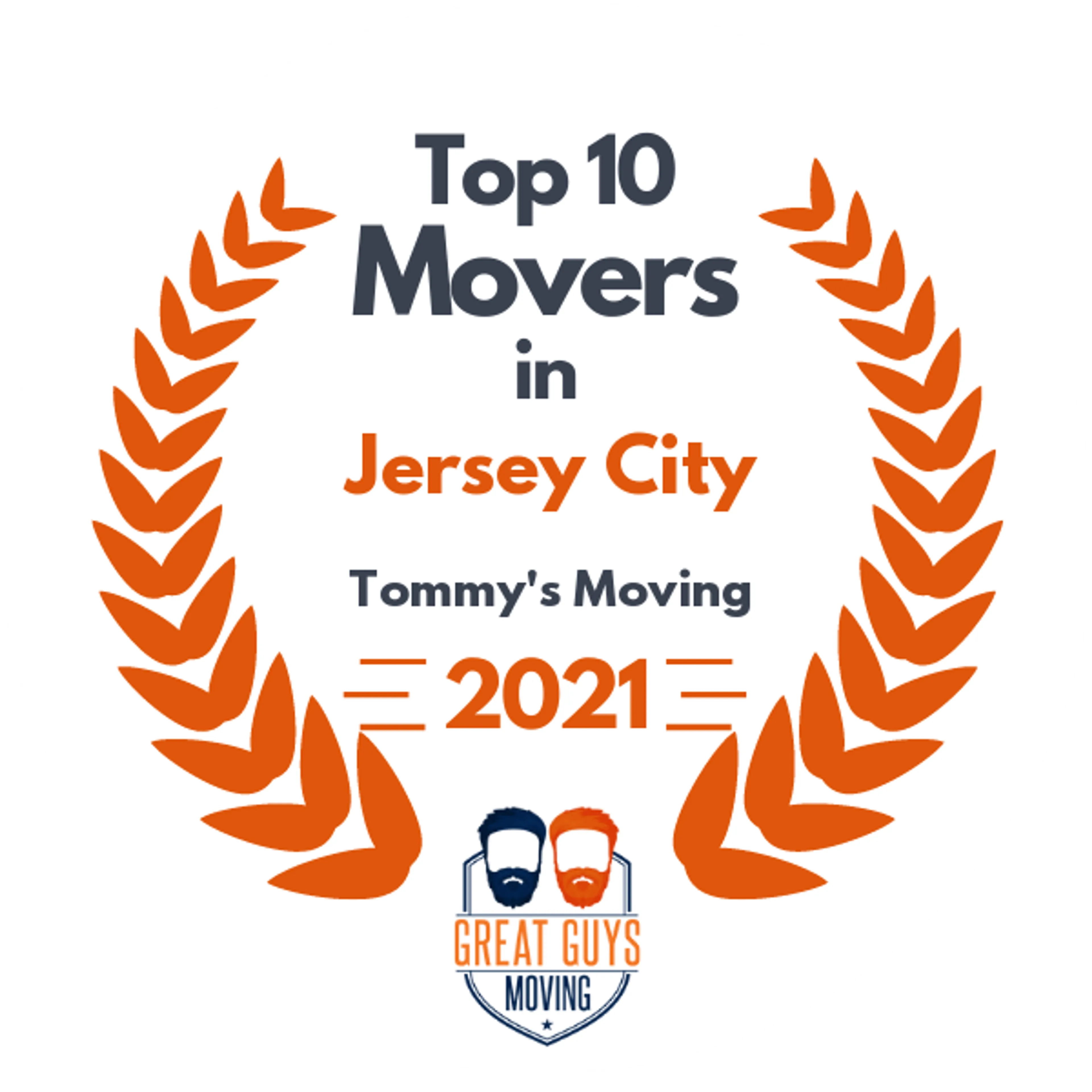 Top 10 Movers in Jersey City, NJ 2021 award