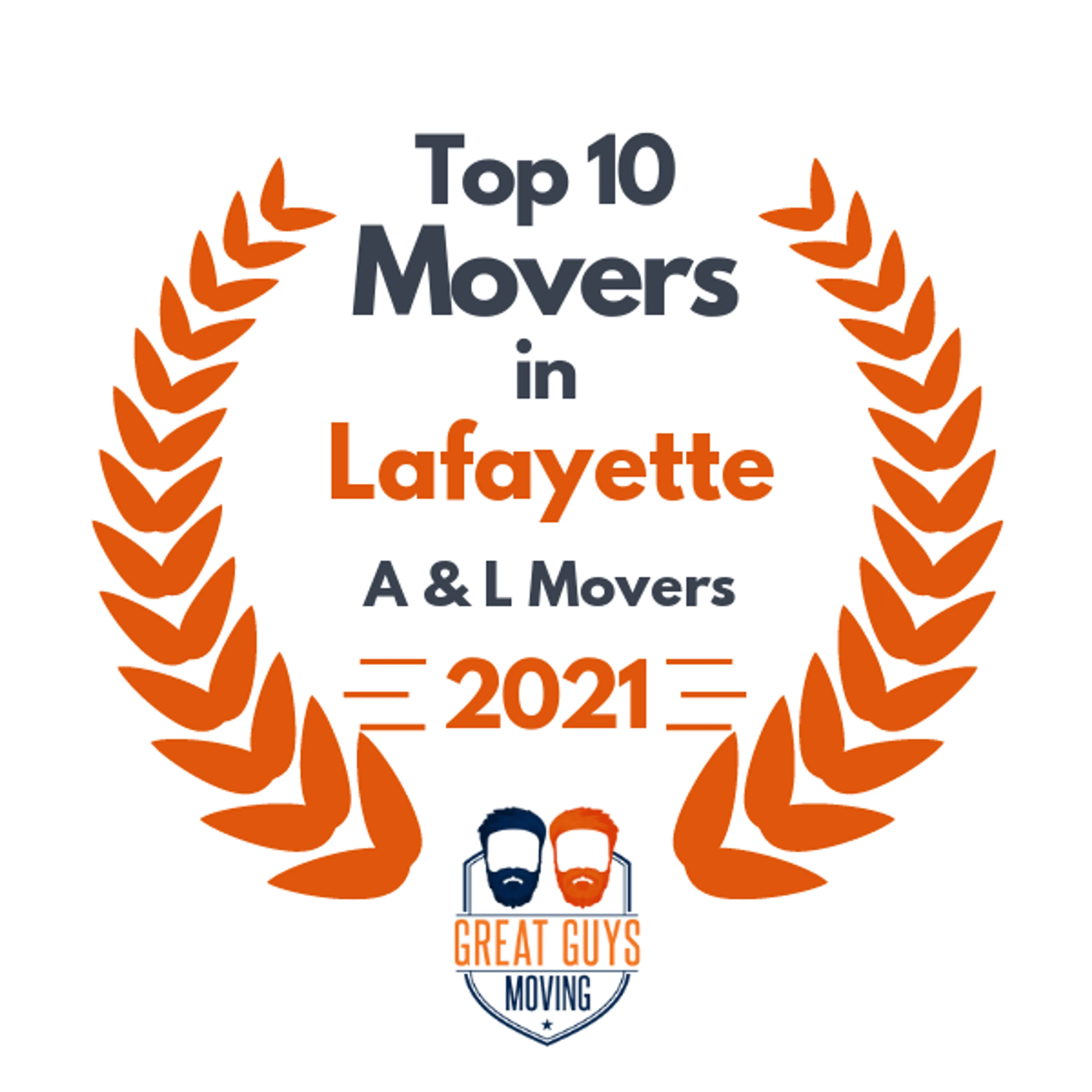 Top 10 Movers in Lafayette, LA 2021 award