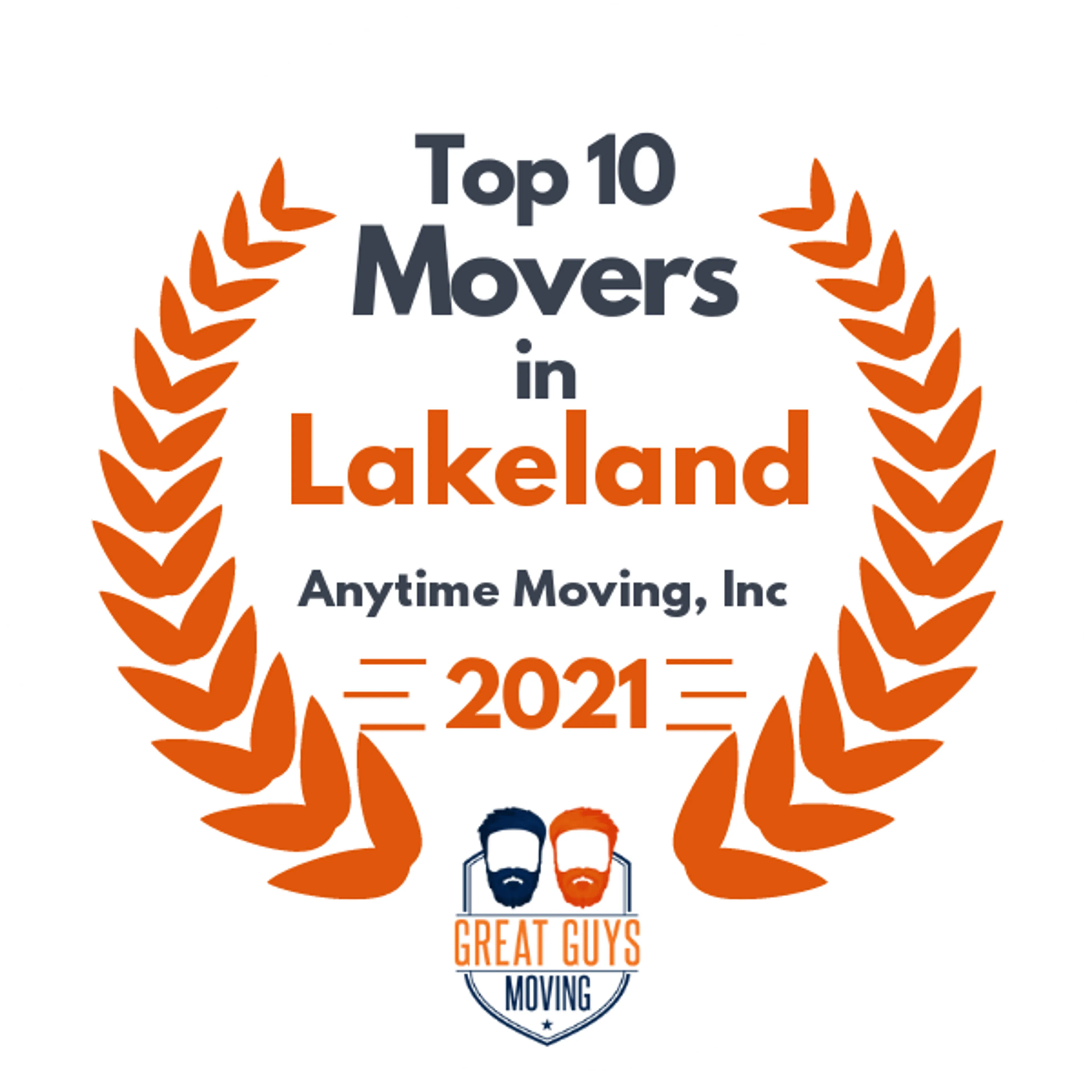 Top 10 Movers in Lakeland, FL 2021 award