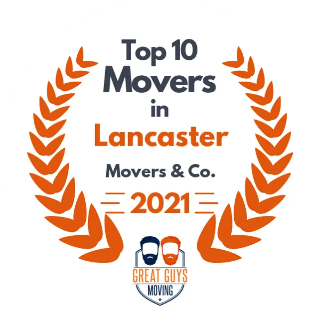 Top 10 Movers in Lancaster, PA 2021 award