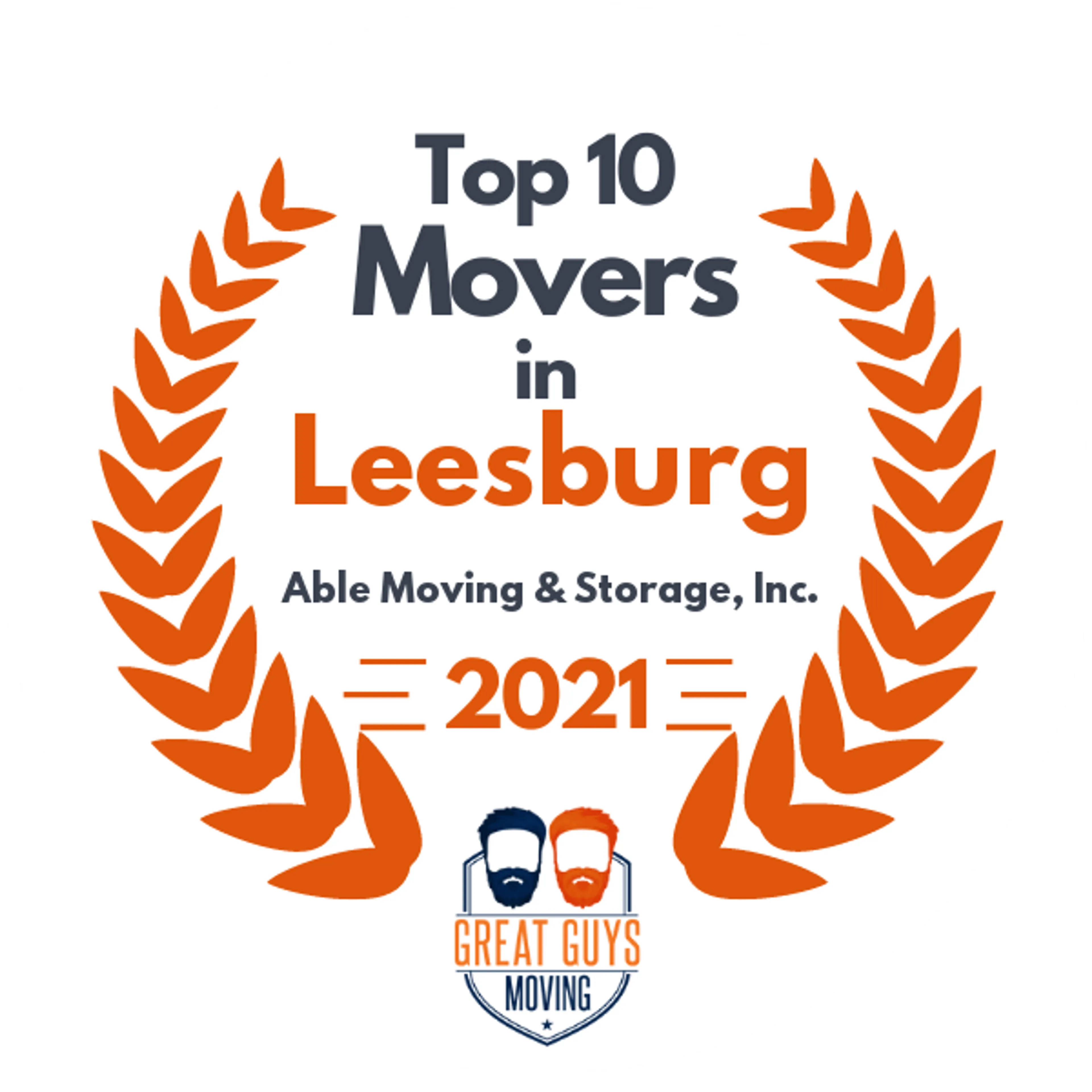 Top 10 Movers in Washington DC, DC 2021 award