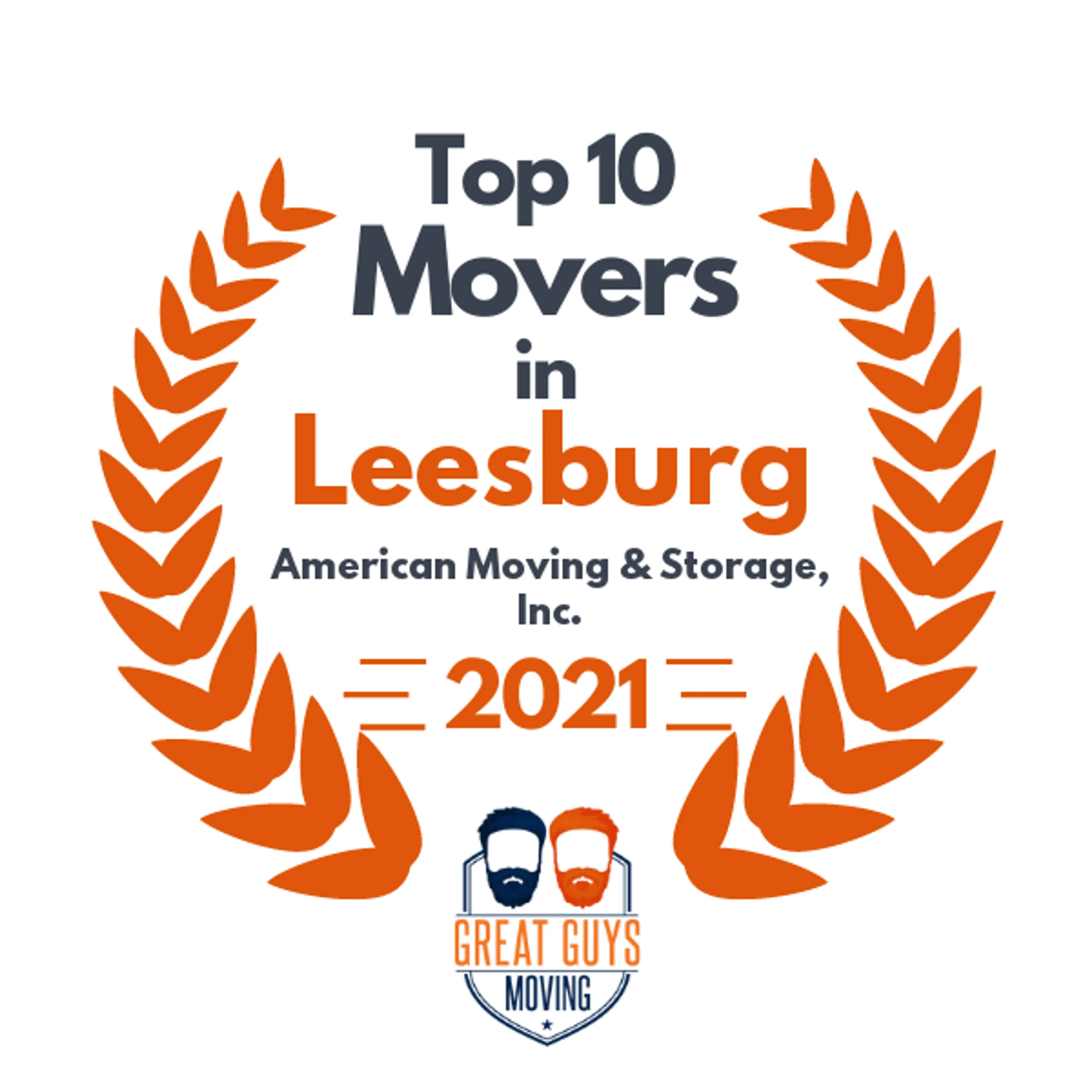 Top 10 Movers in Leesburg, VA 2021 award