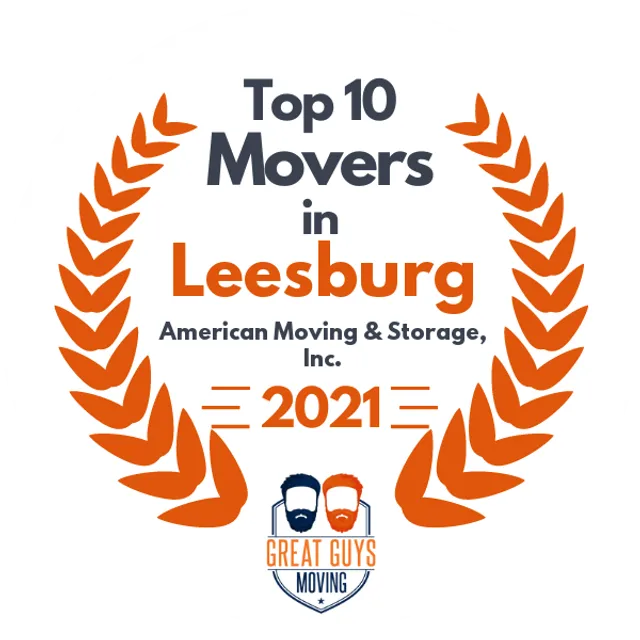 Top 10 Movers in Leesburg, VA 2021 award