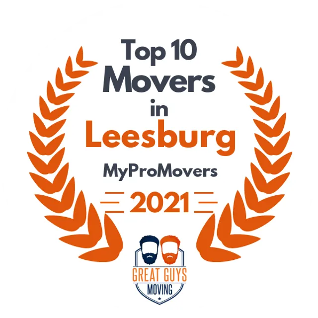 Top 10 Movers in Leesburg, VA 2021 award