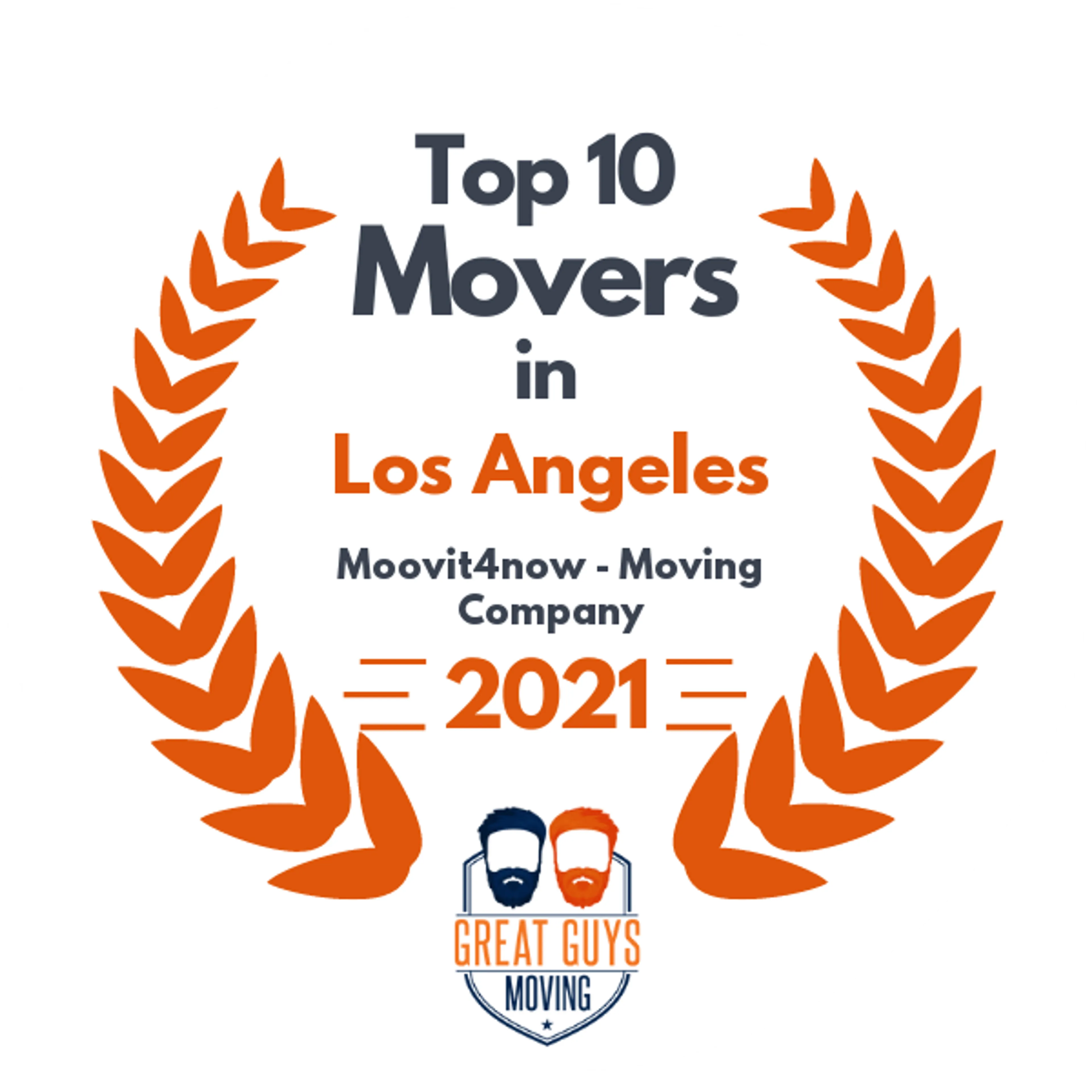 Top 10 Movers in Los Angeles, CA 2021 award