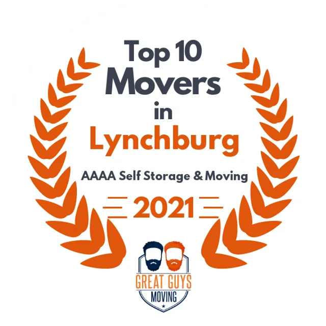 Top 10 Movers in Lynchburg, VA 2021 award