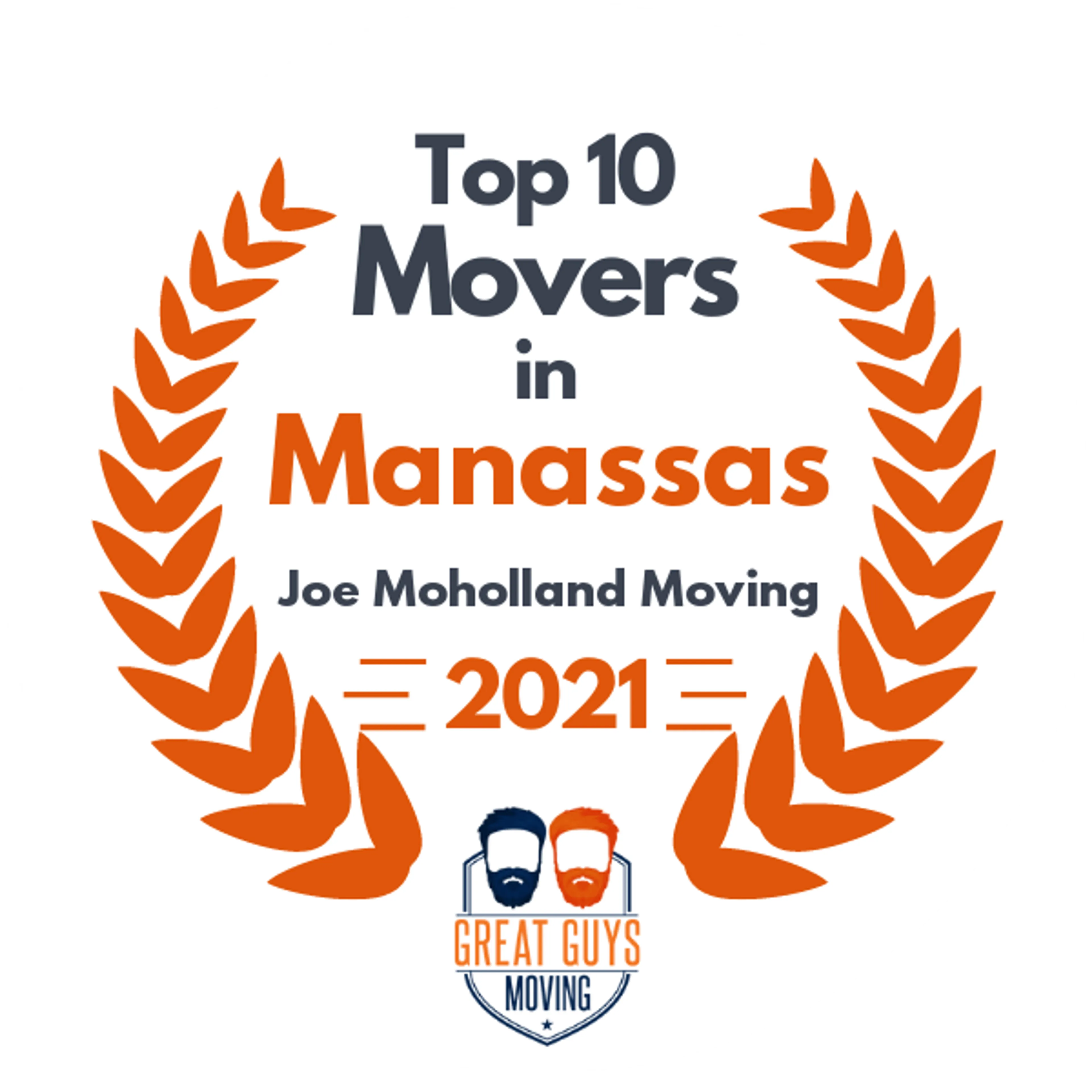Top 10 Movers in Manassas, VA 2021 award