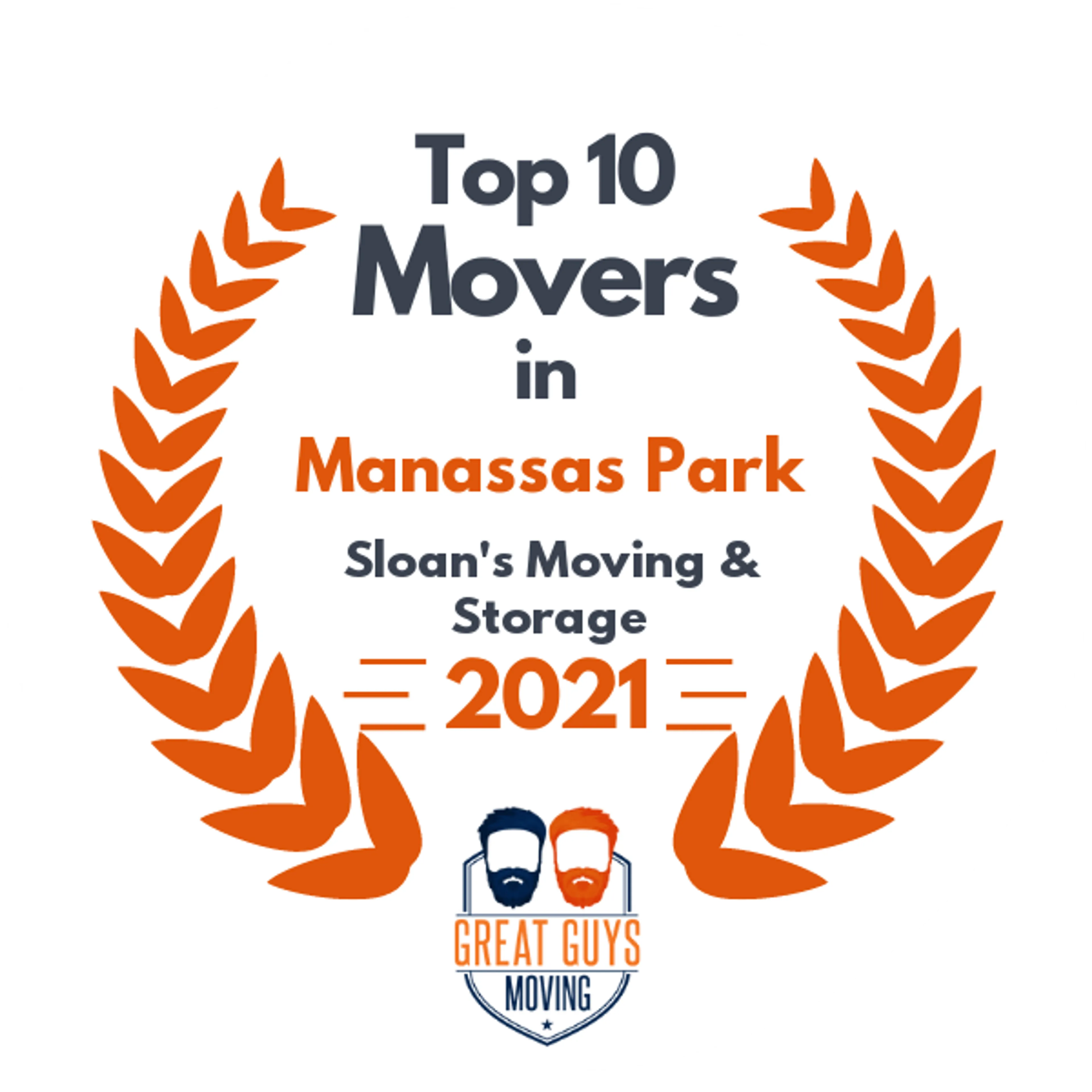 Top 10 Movers in Manassas, VA 2021 award