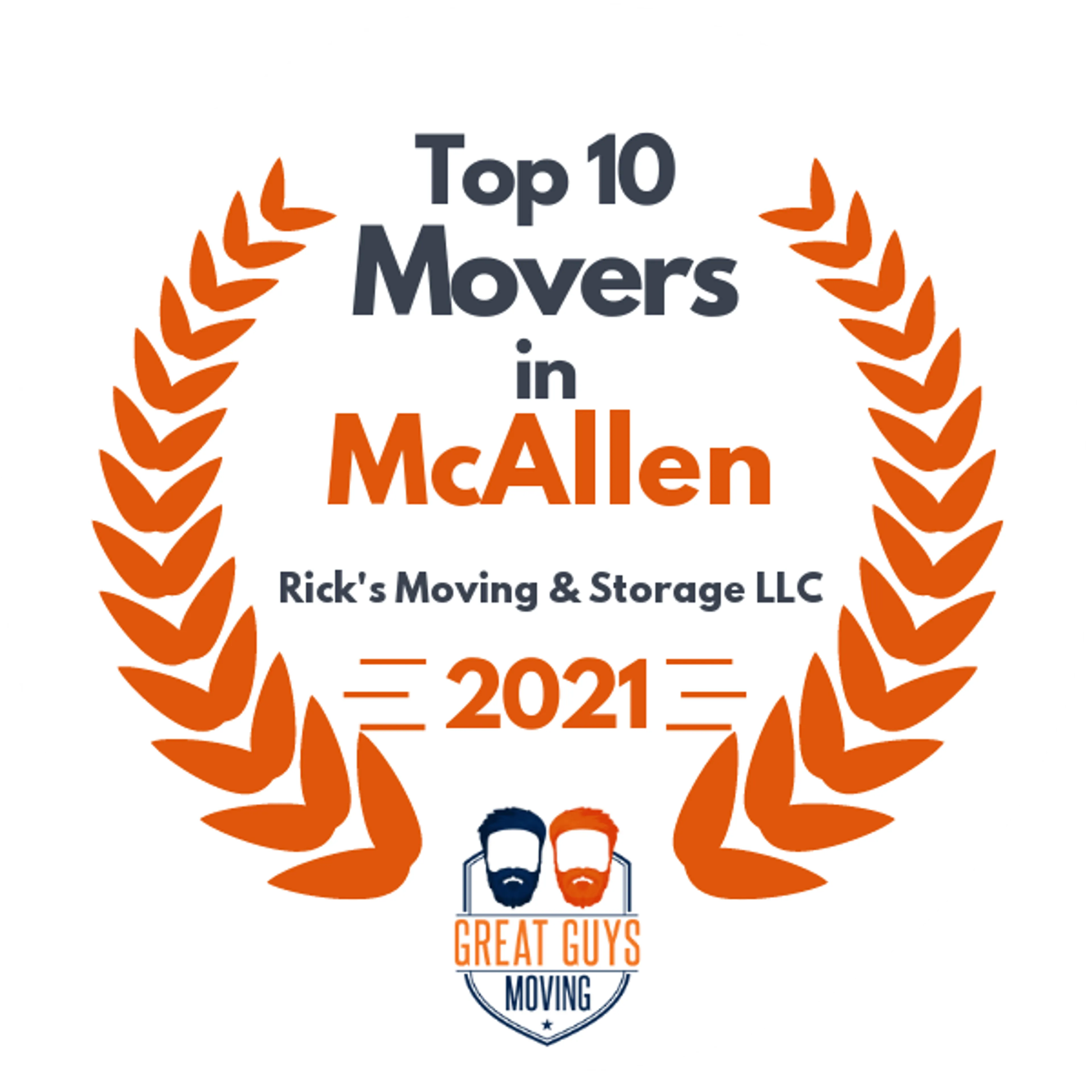 Top 10 Movers in McAllen, TX 2021 award