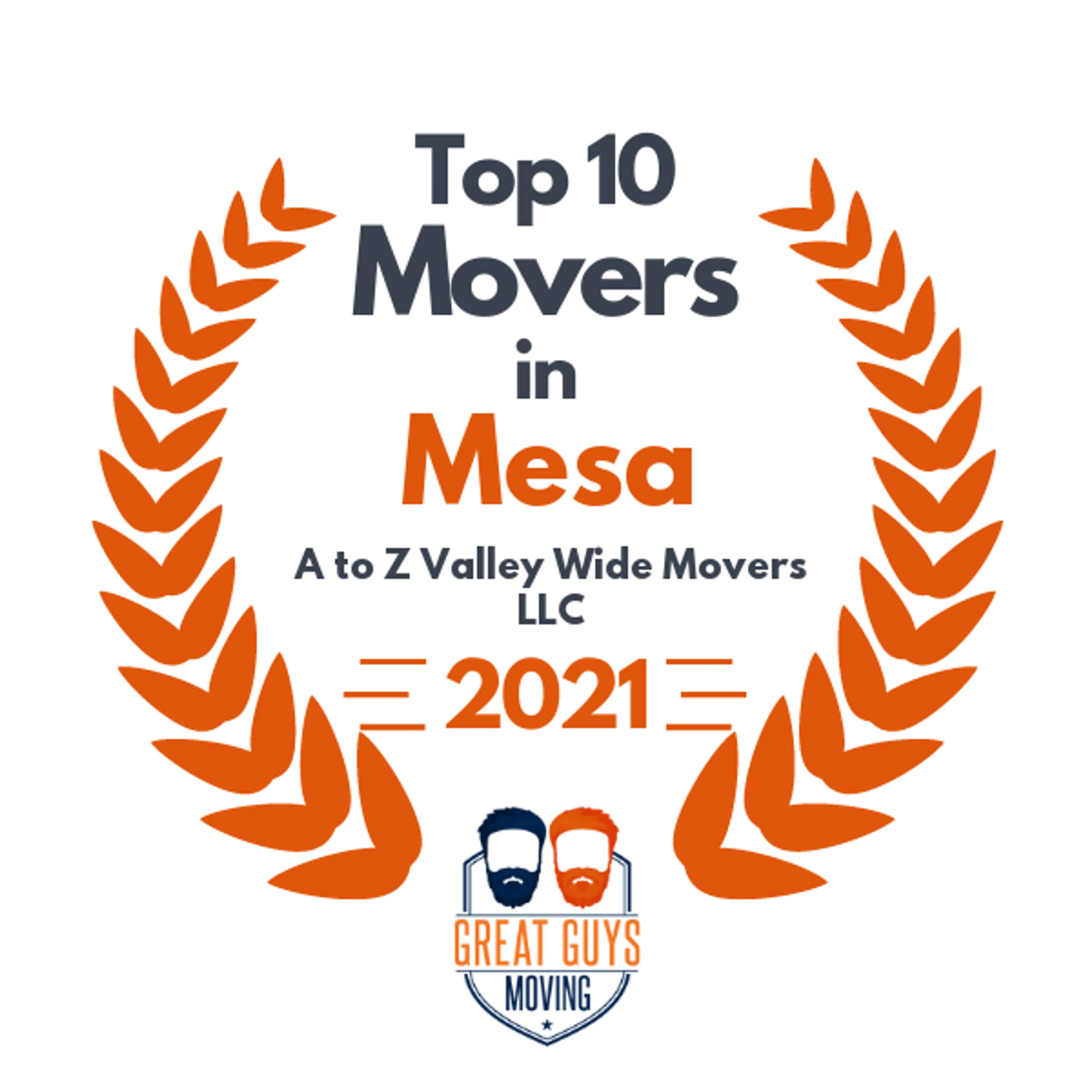 Top 10 Movers in Mesa, AZ 2021 award