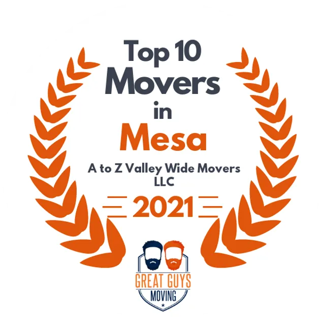 Top 10 Movers in Mesa, AZ 2021 award