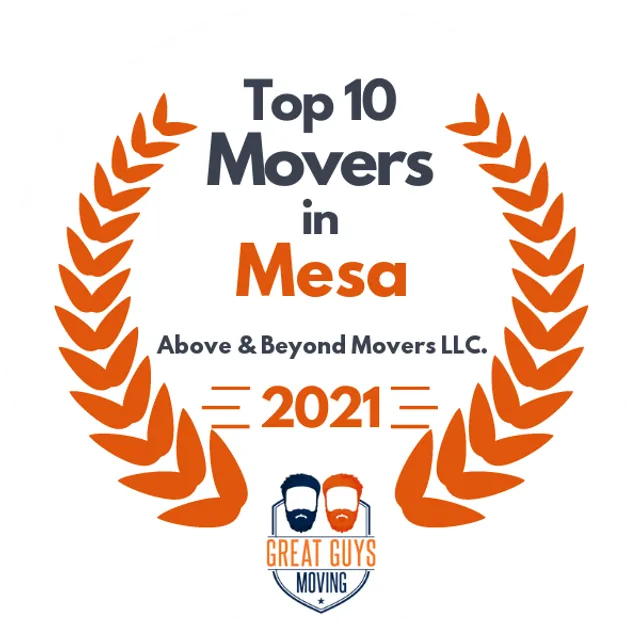 Top 10 Movers in Mesa, AZ 2021 award