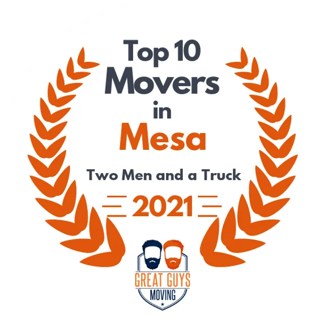 Top 10 Movers in Mesa, AZ 2021 award