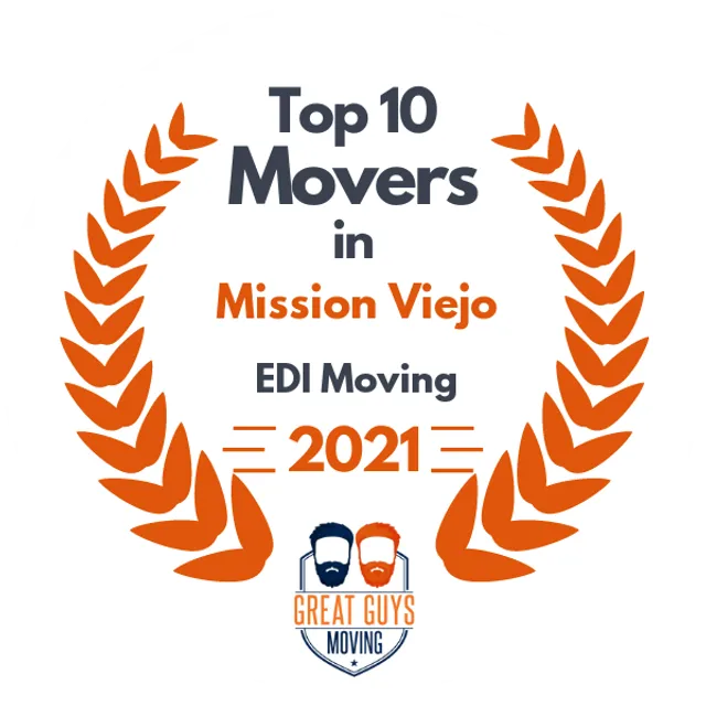 Top 10 Movers in Anaheim, CA 2021 award