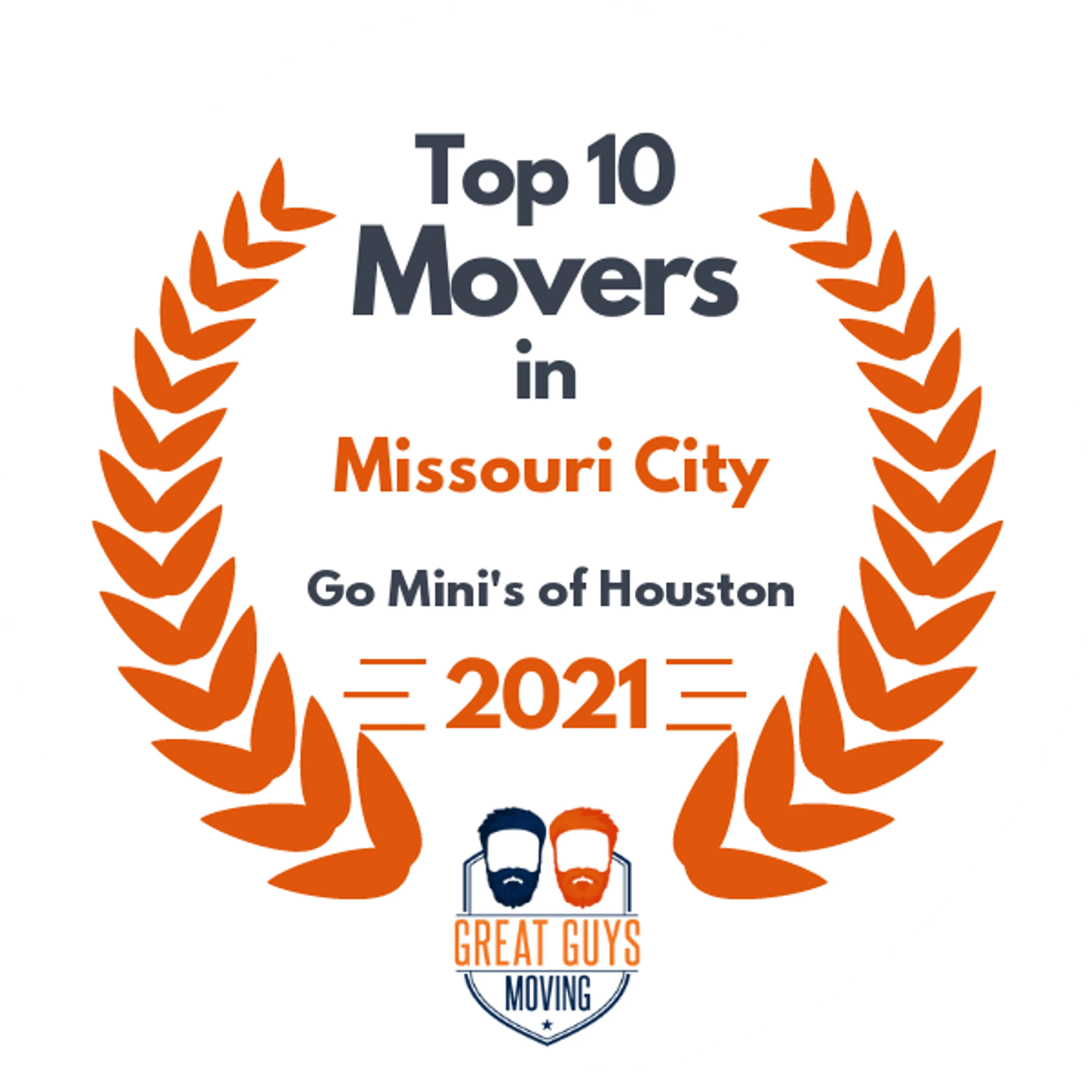 Top 10 Movers in Sugar Land, TX 2021 award