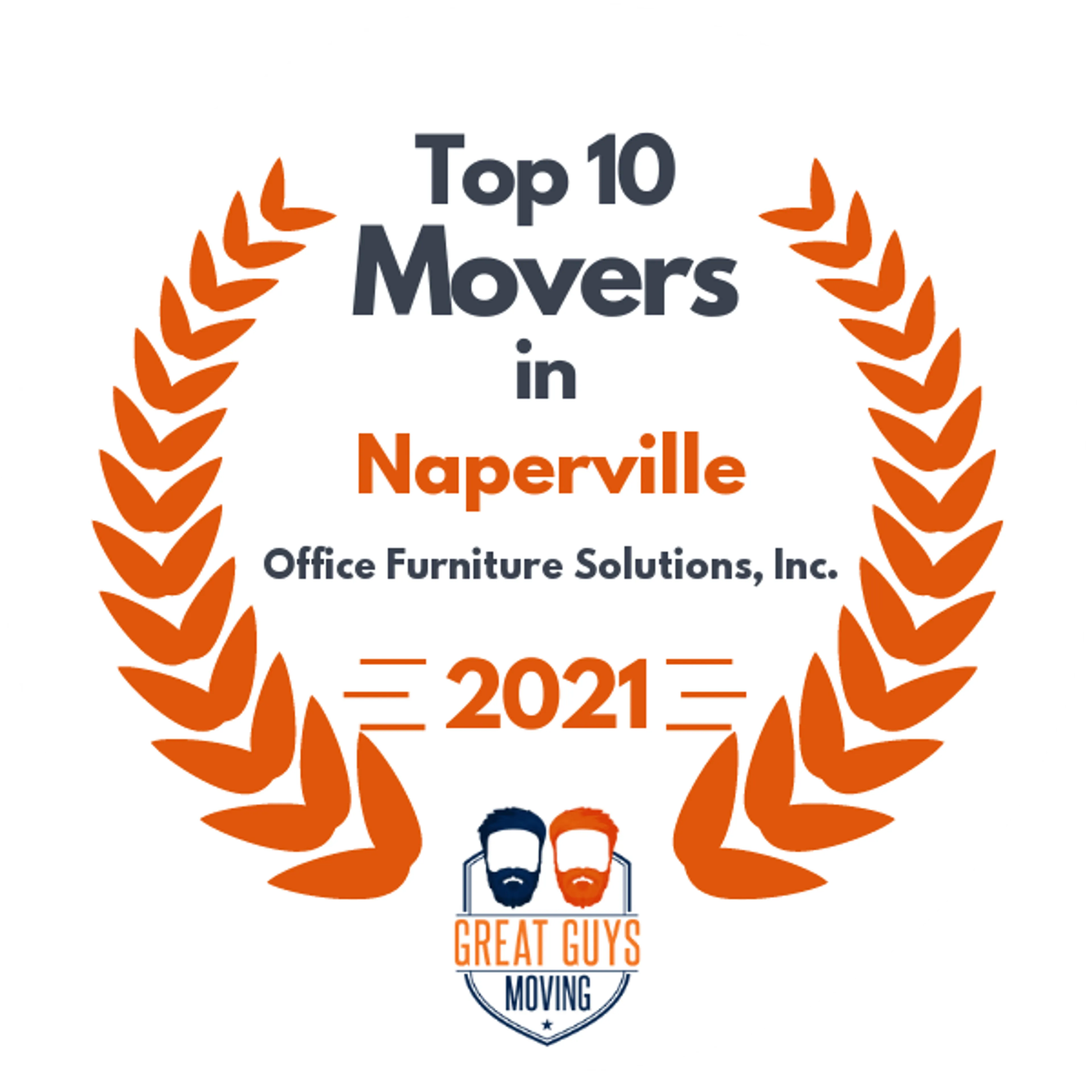 Top 10 Movers in Naperville, IL 2021 award