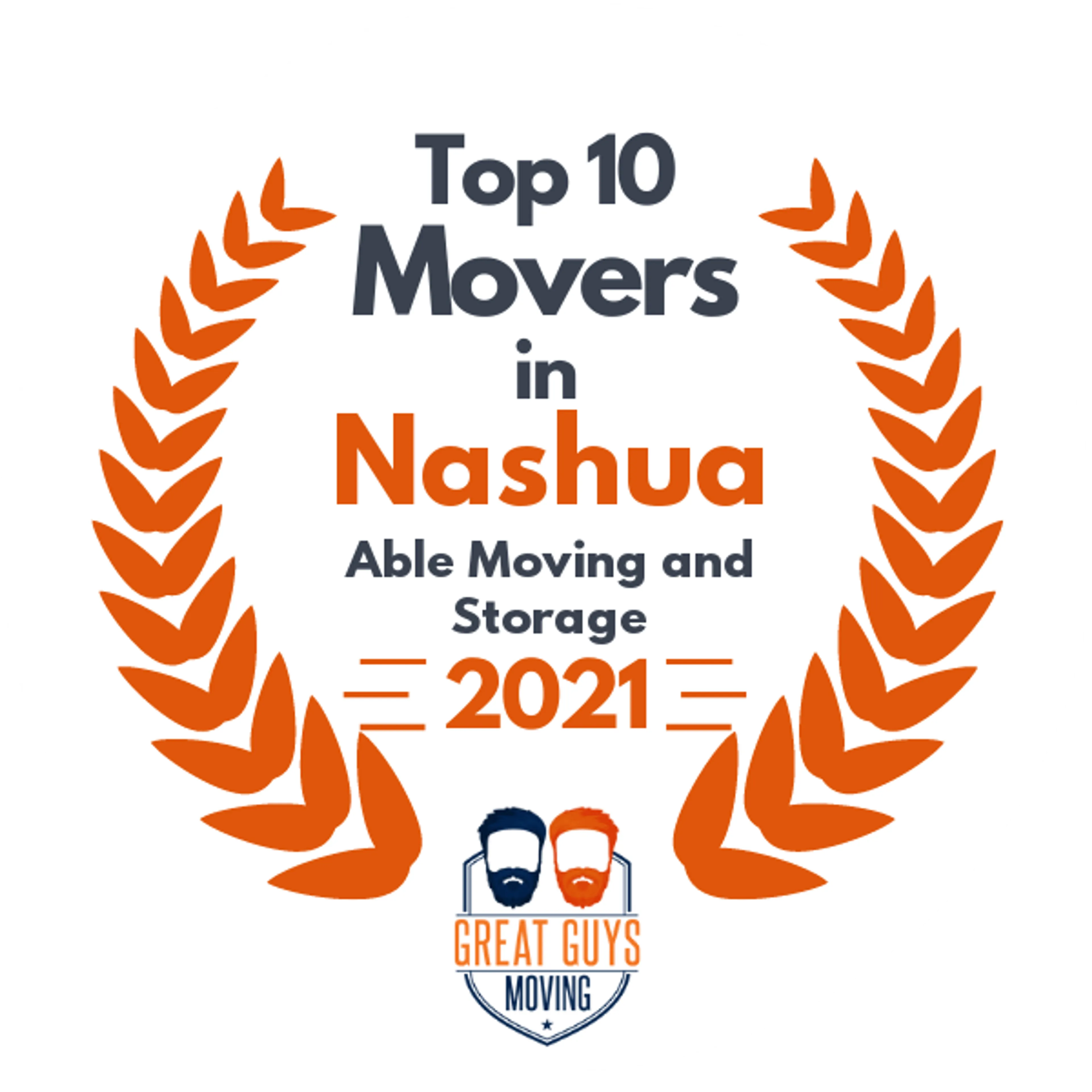 Top 10 Movers in Manchester, NH 2021 award