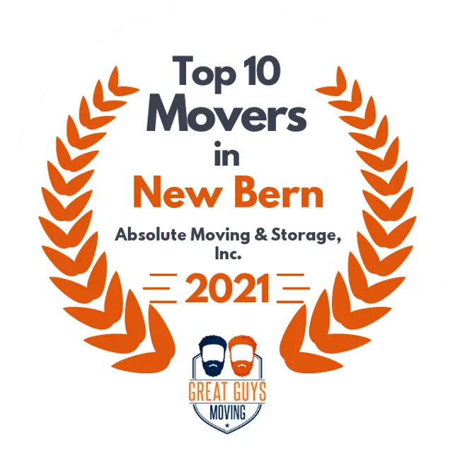 Top 10 Movers in New Bern, NC 2021 award