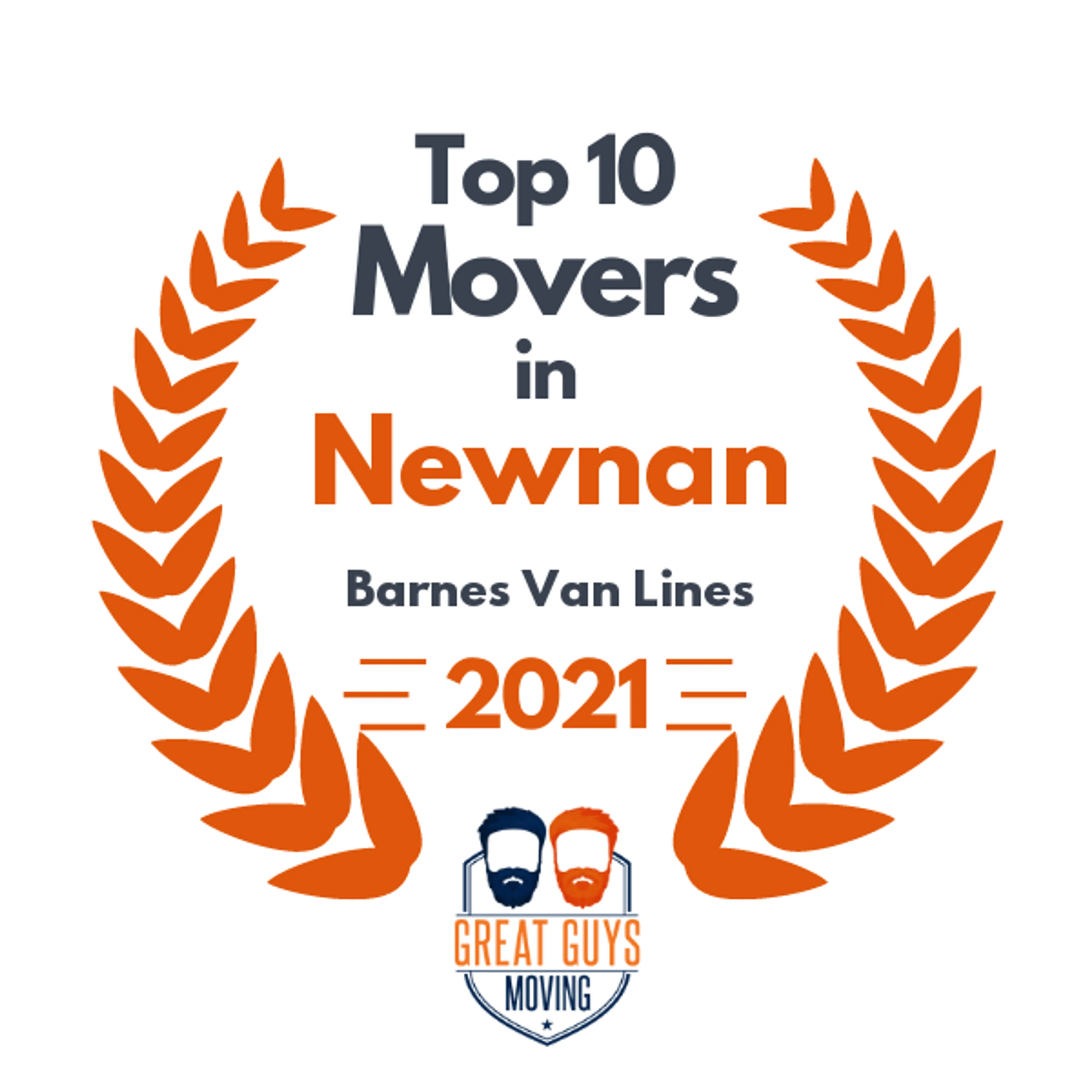 Top 10 Movers in Newnan, GA 2021 award
