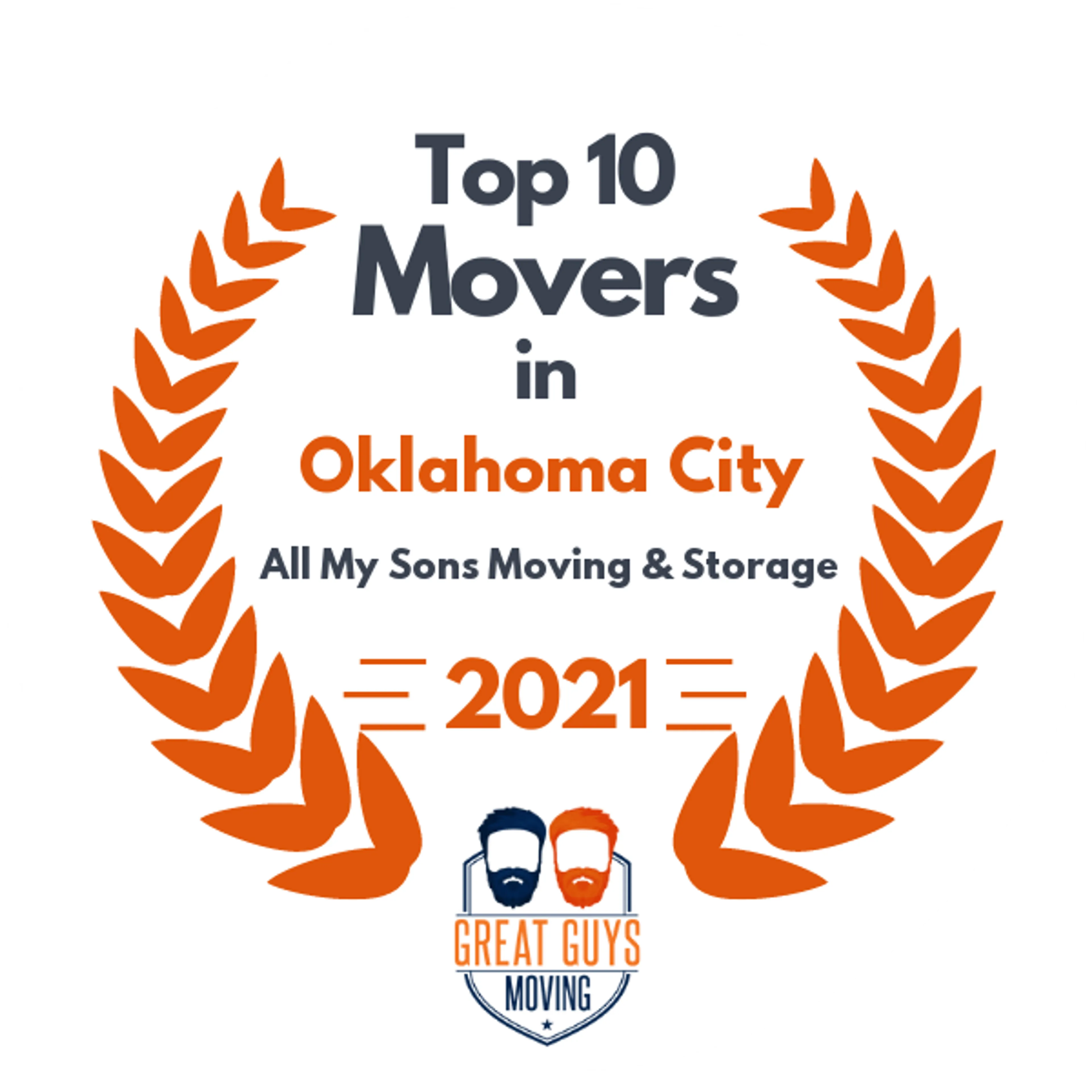 Top 10 Movers in Oklahoma City, OK 2021 award