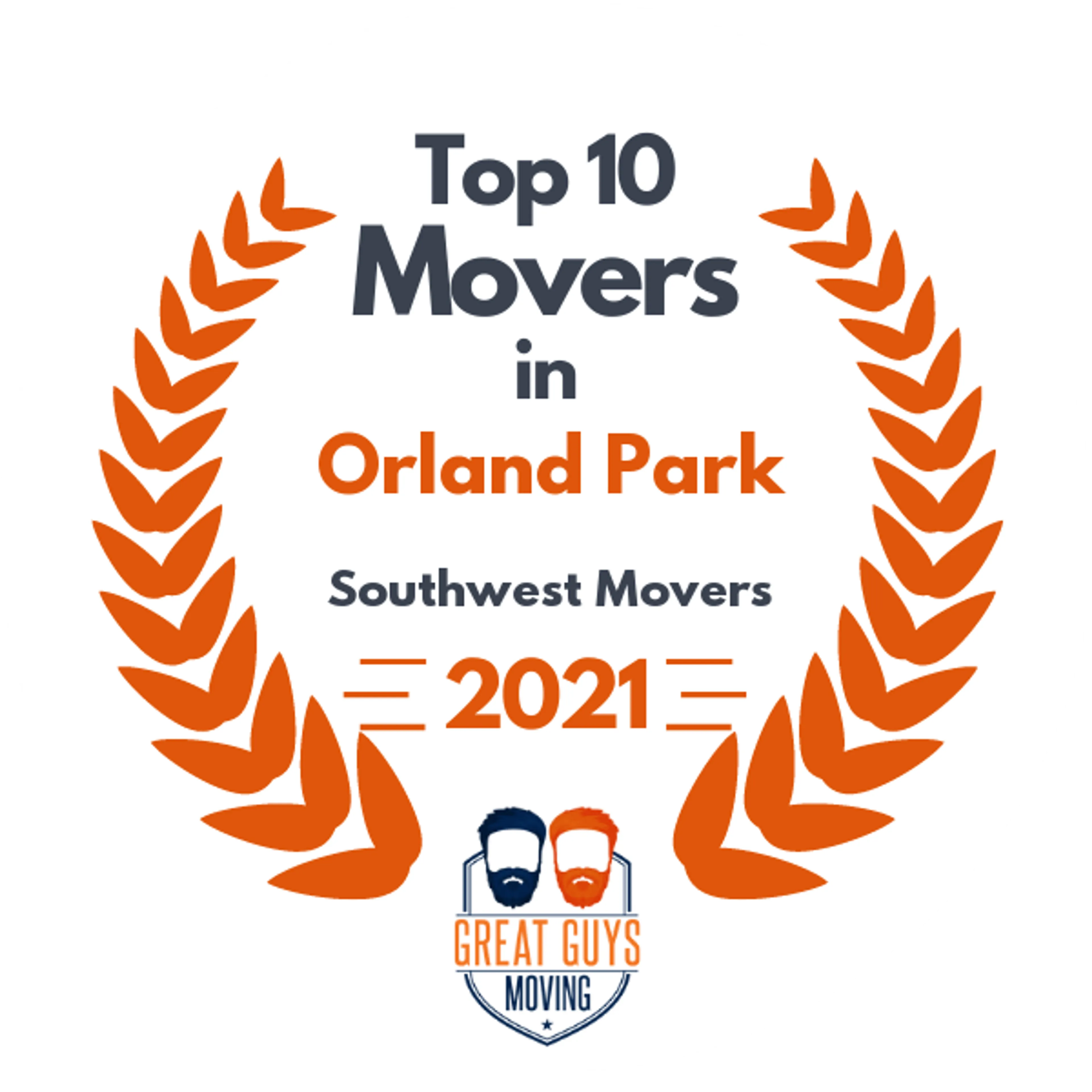 Top 10 Movers in Orland Park, IL 2021 award