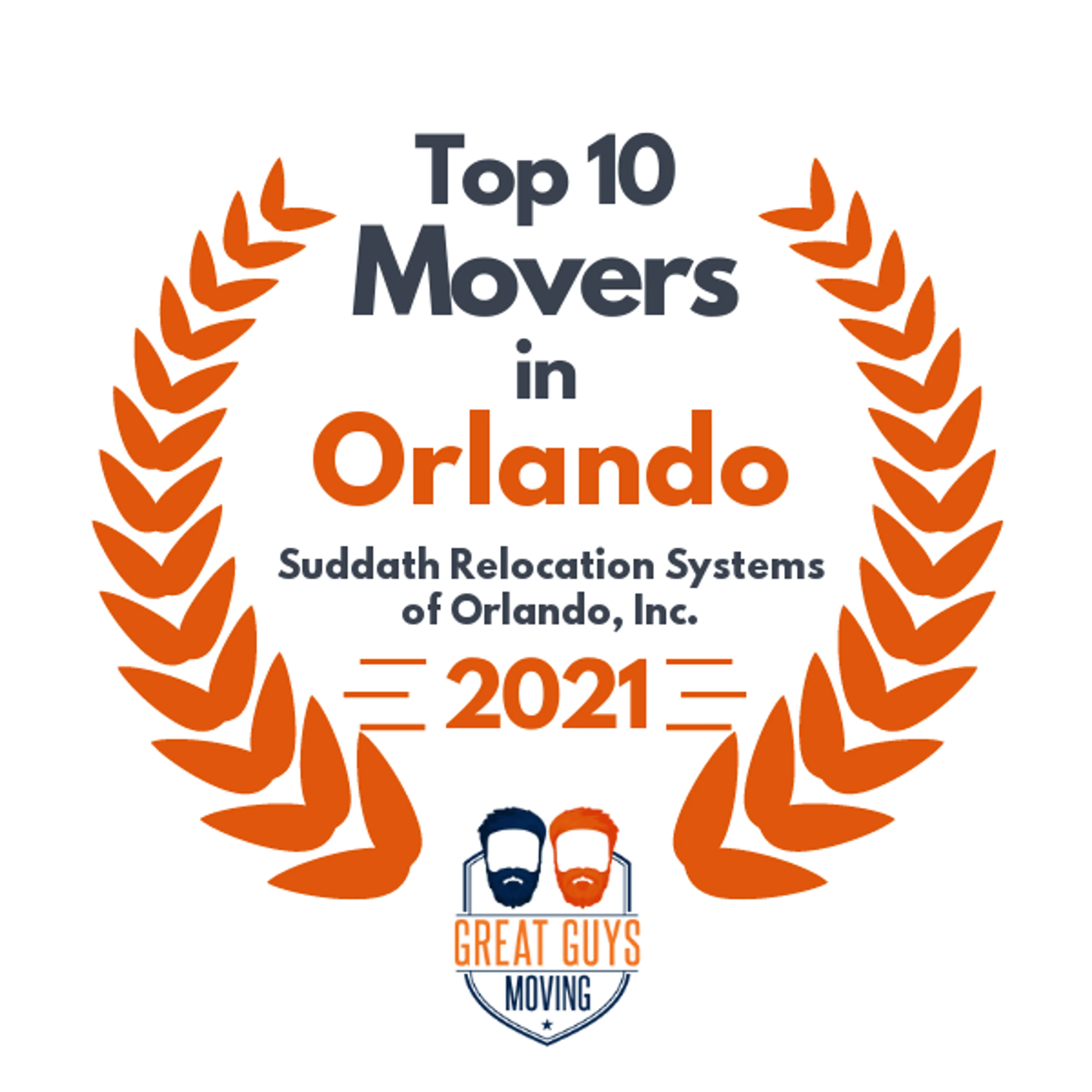 Top 10 Movers in Orlando, FL 2021 award