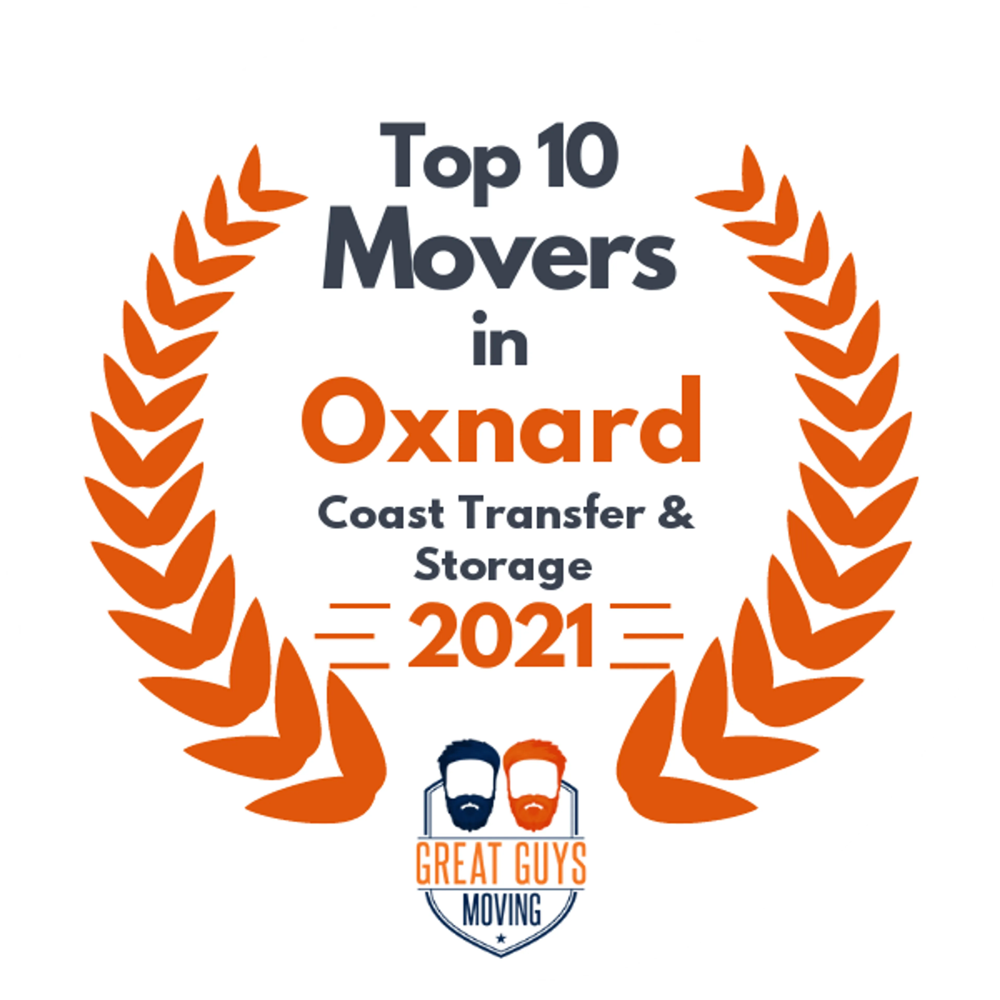Top 10 Movers in Oxnard, CA 2021 award