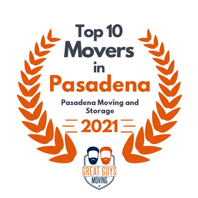 Top 10 Movers in Pasadena, CA 2021 award