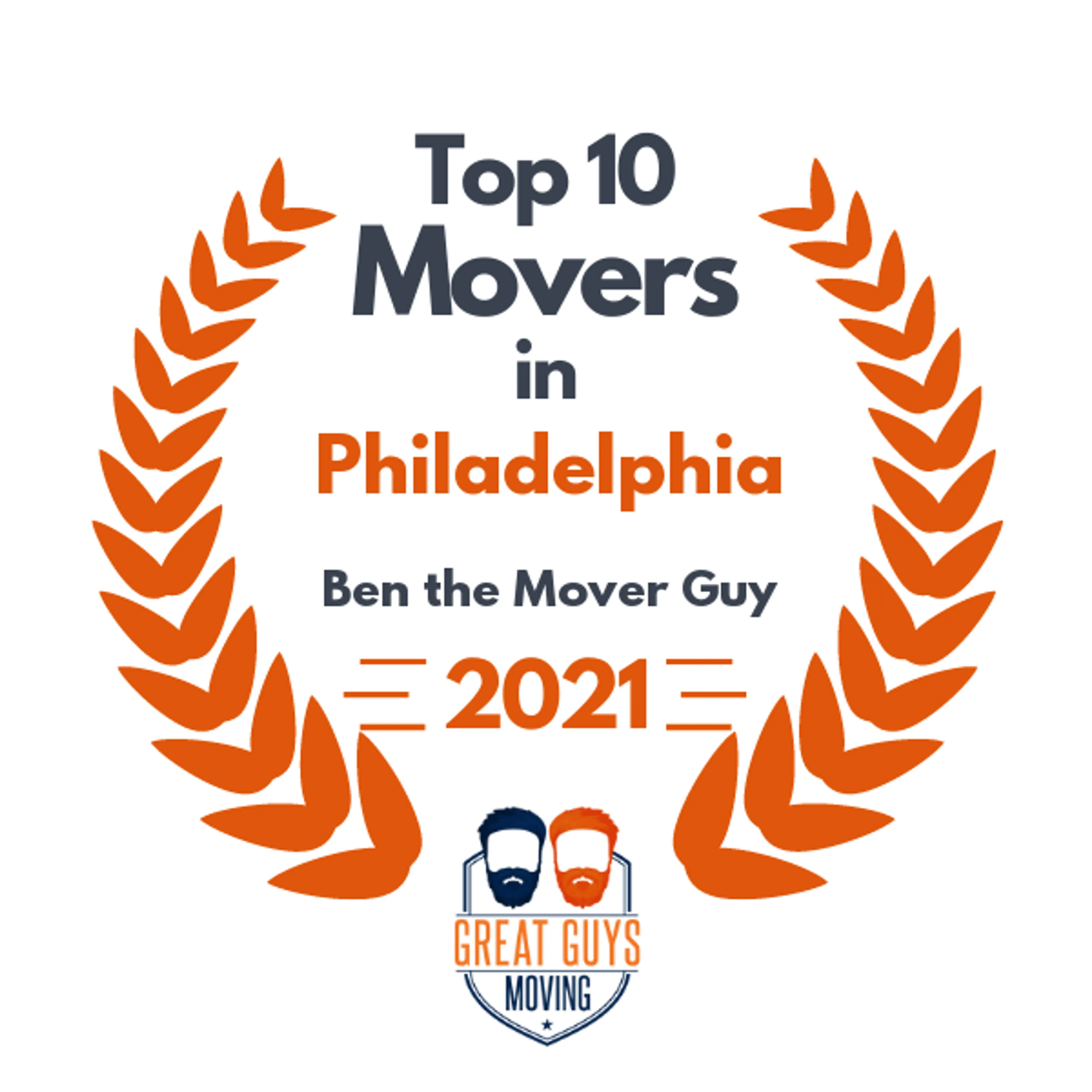 Top 10 Movers in Philadelphia, PA 2021 award