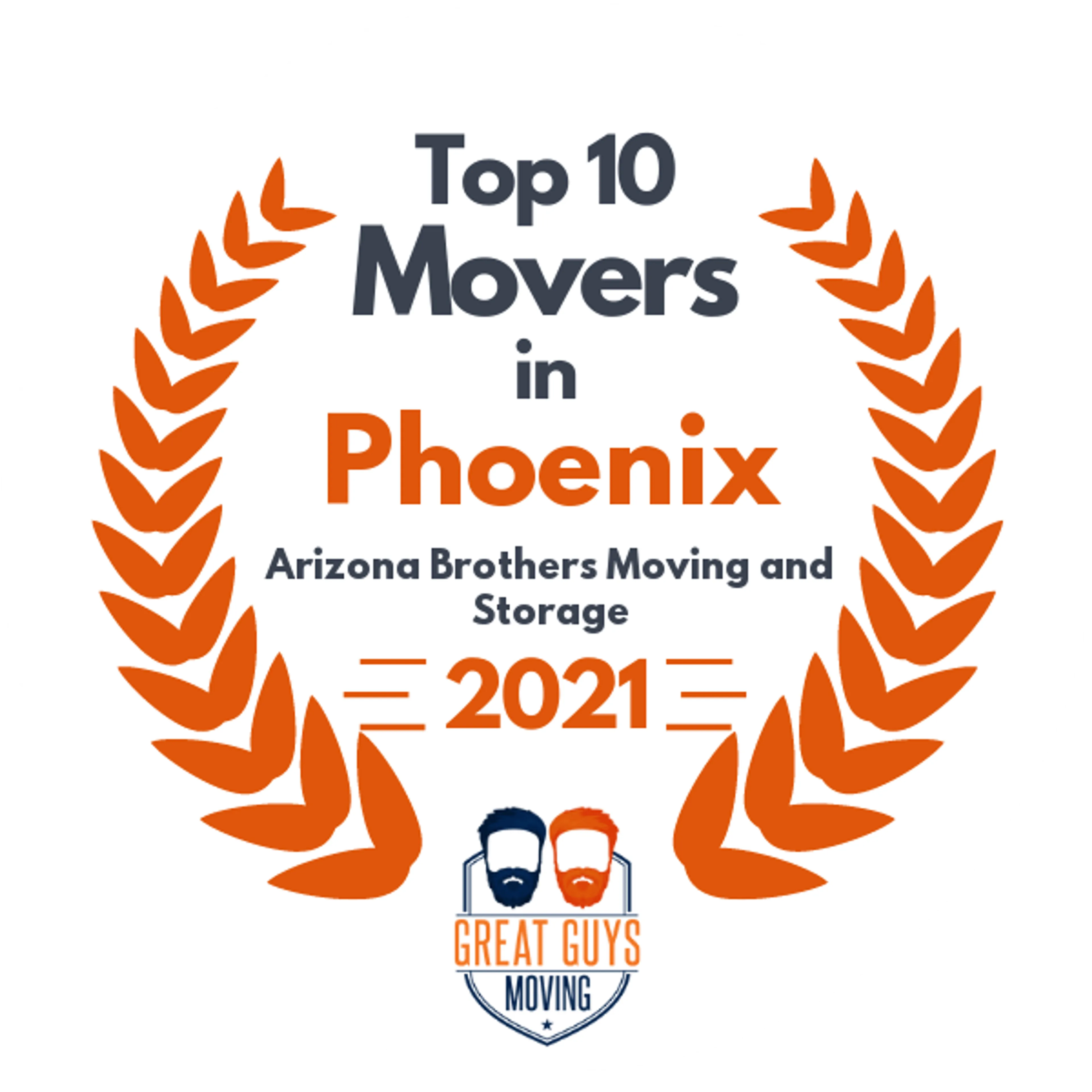 Top 10 Movers in Phoenix, AZ 2021 award