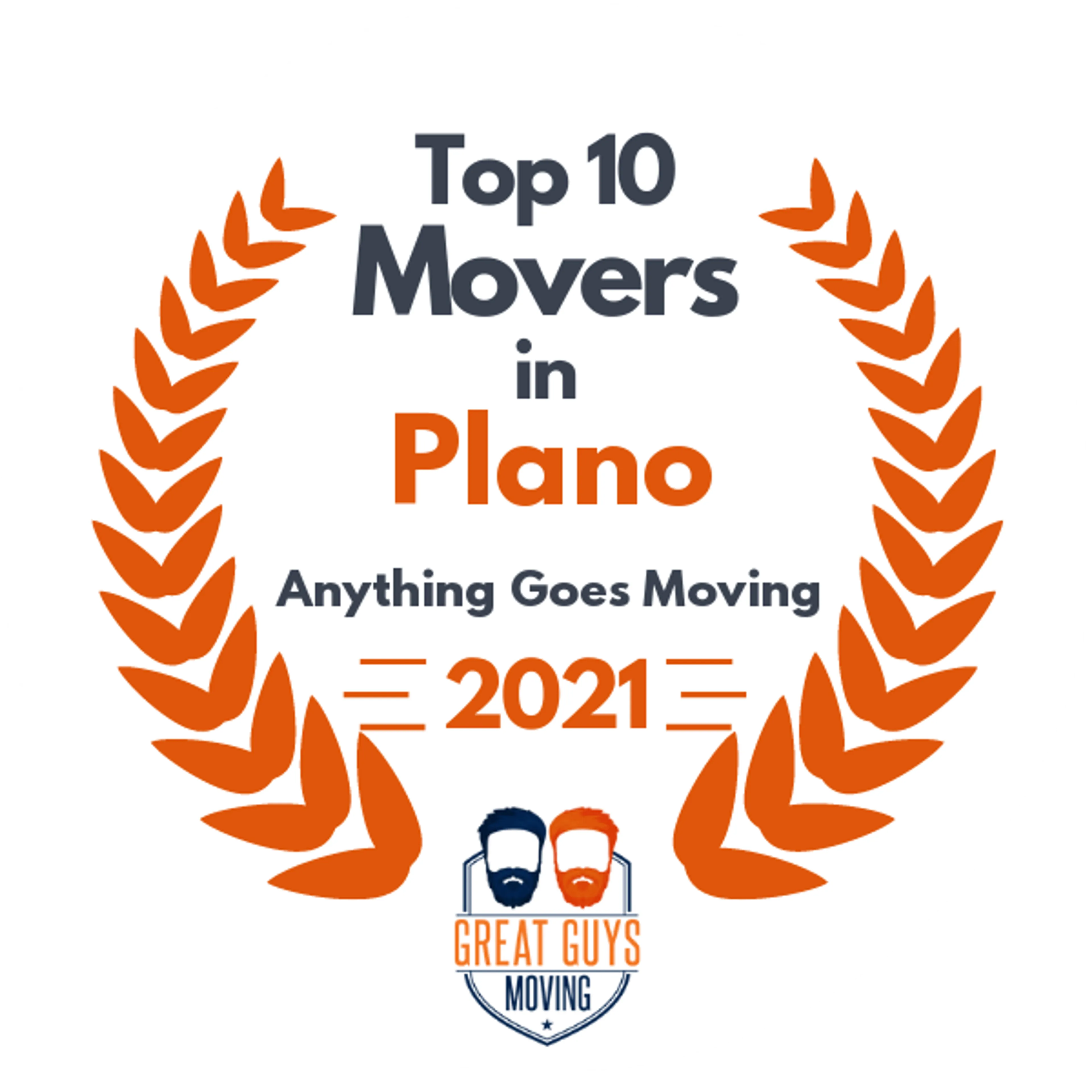 Top 10 Movers in Plano, TX 2021 award