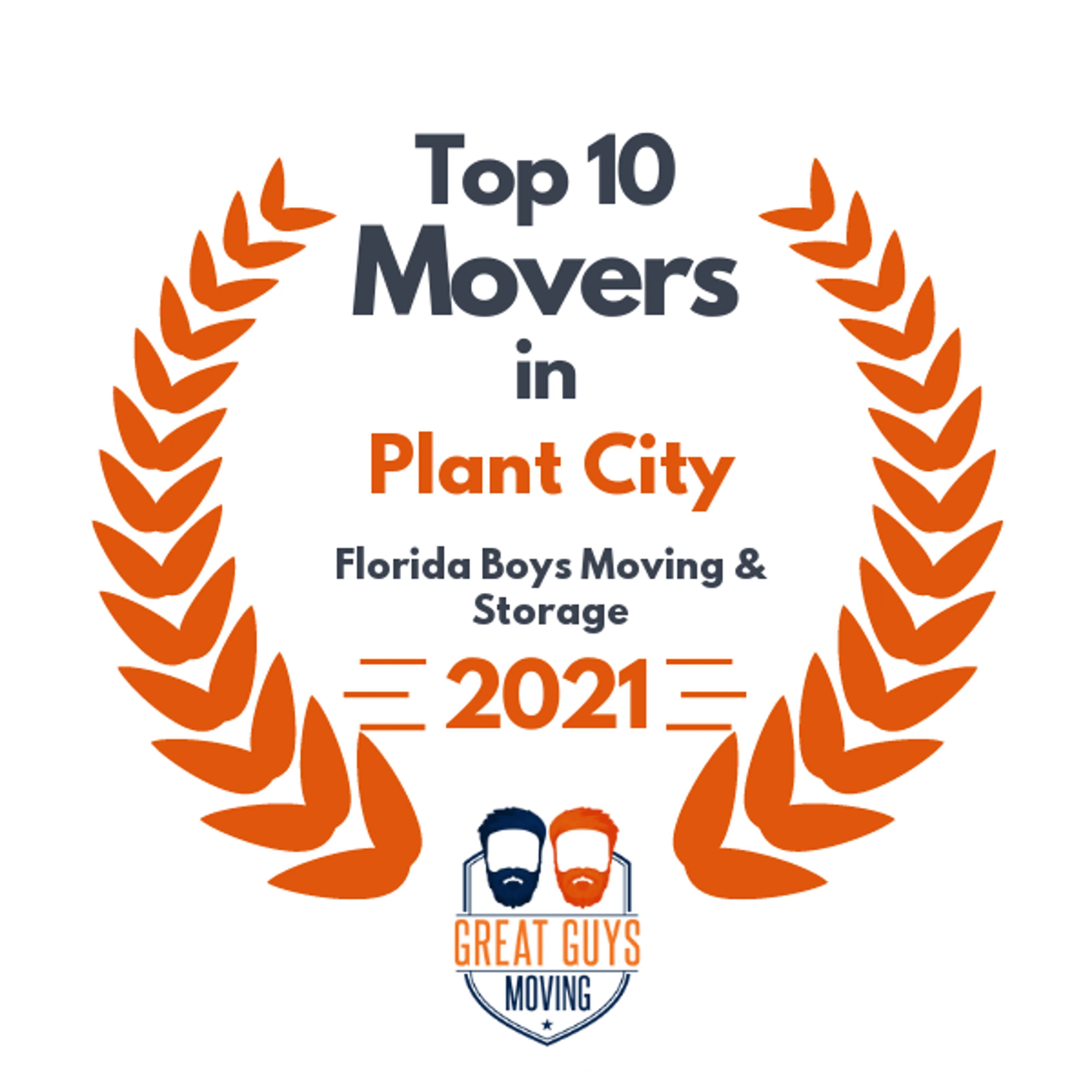 Top 10 Movers in Plant City, FL 2021 award