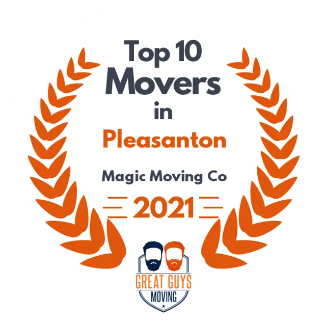 Top 10 Movers in Pleasanton, CA 2021 award