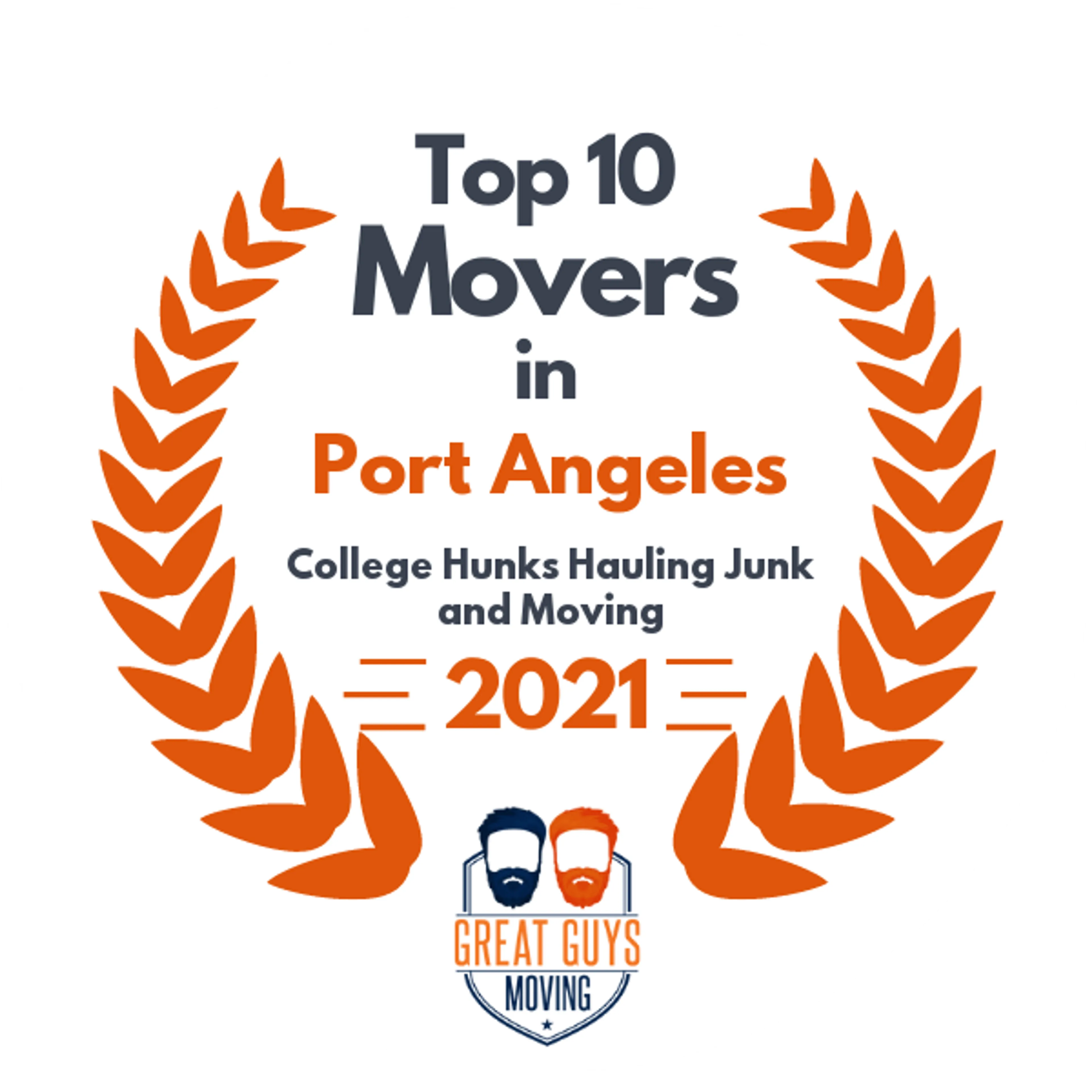 Top 10 Movers in Olympia, WA 2021 award