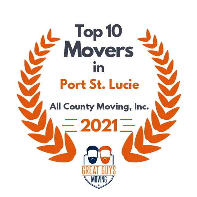 Top 10 Movers in Port St. Lucie, FL 2021 award