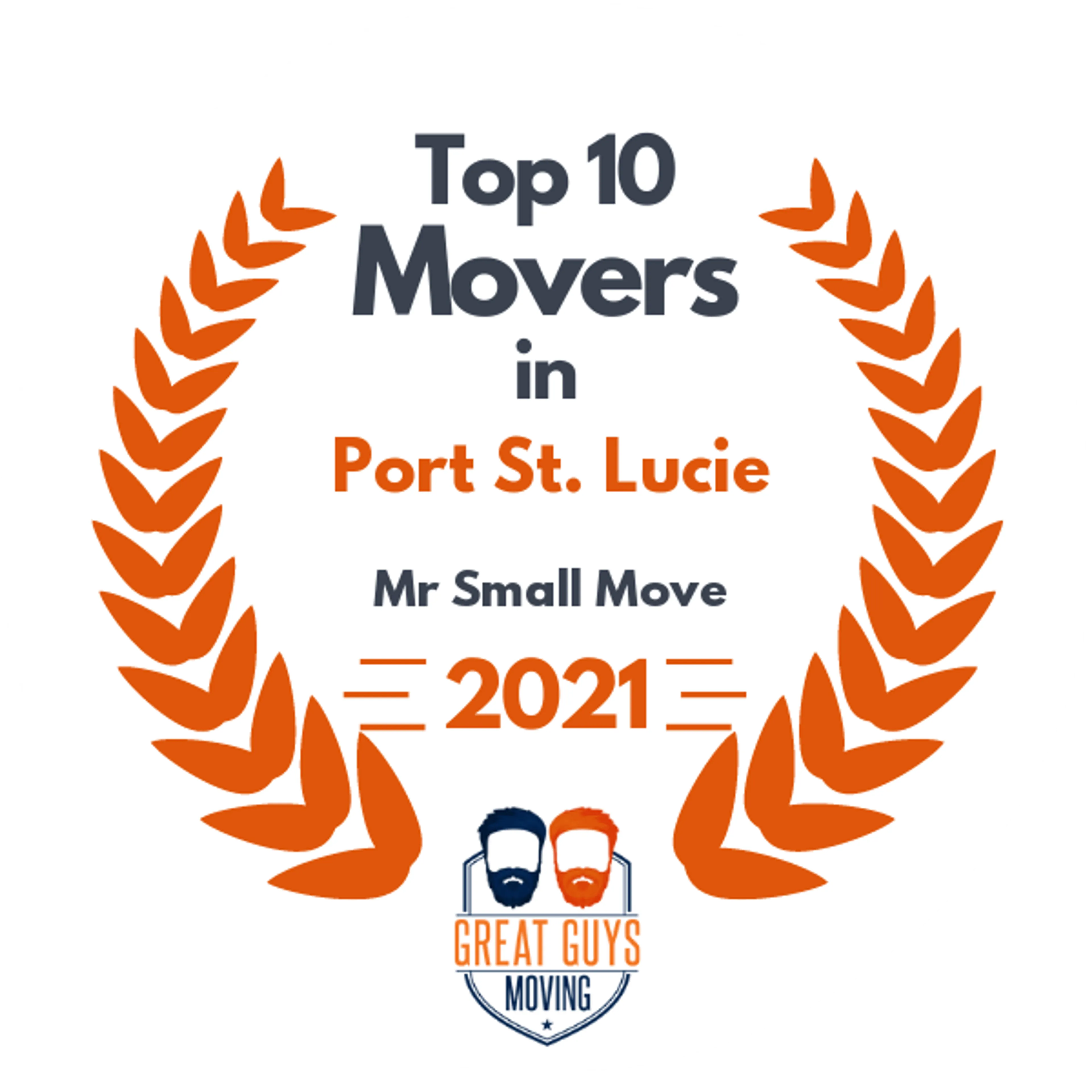Top 10 Movers in Port St. Lucie, FL 2021 award