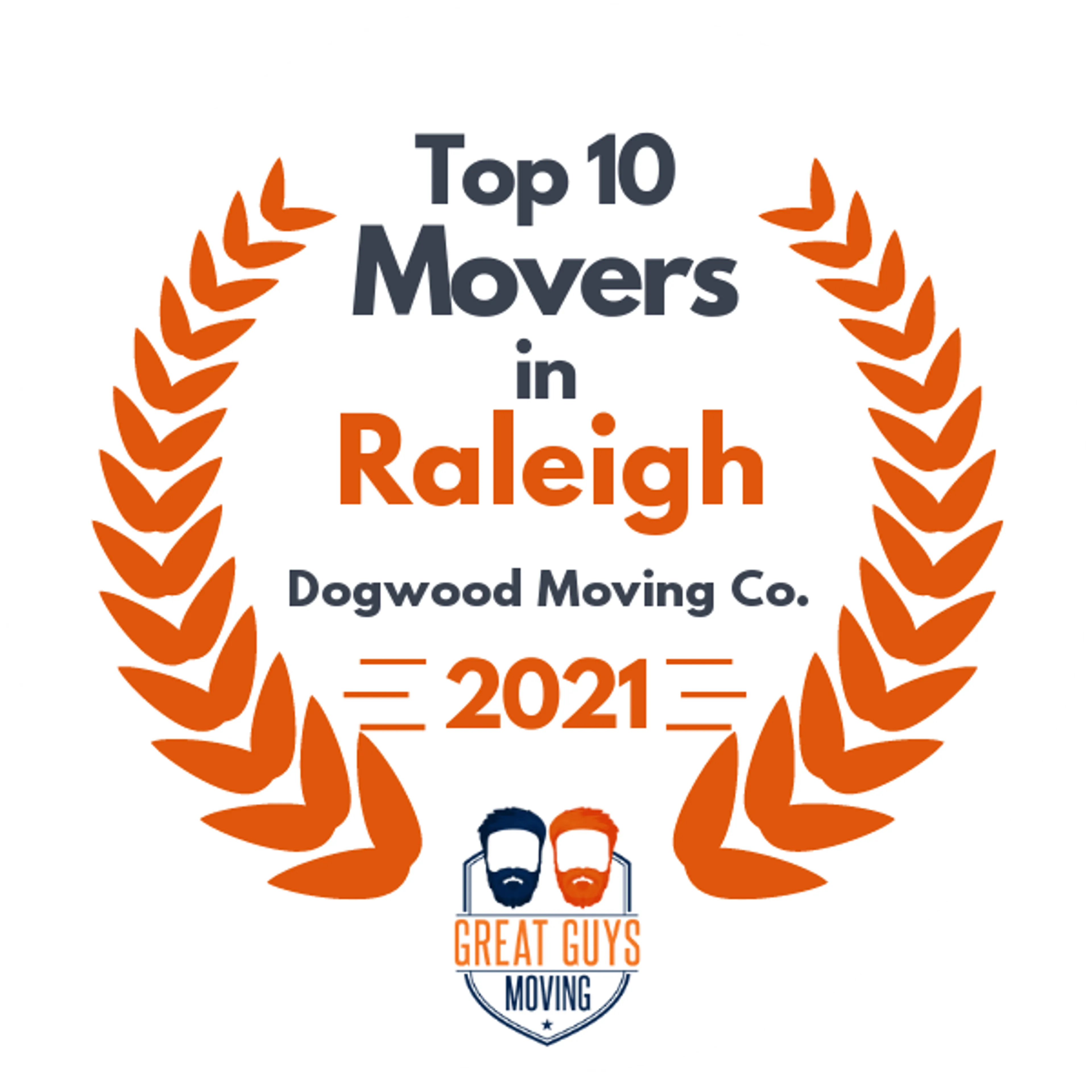 Top 10 Movers in Raleigh, NC 2021 award