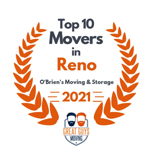 Top 10 Movers in Reno, NV 2021 award