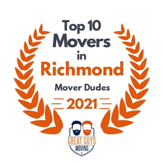 Top 10 Movers in Richmond, VA 2021 award