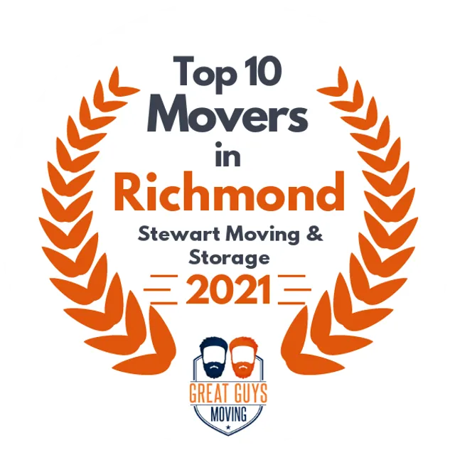 Top 10 Movers in Richmond, VA 2021 award