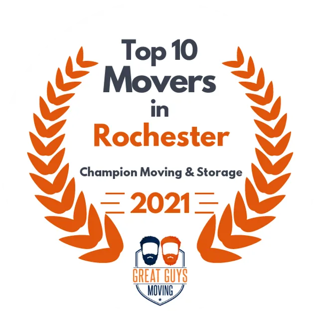 Top 10 Movers in Rochester, NY 2021 award