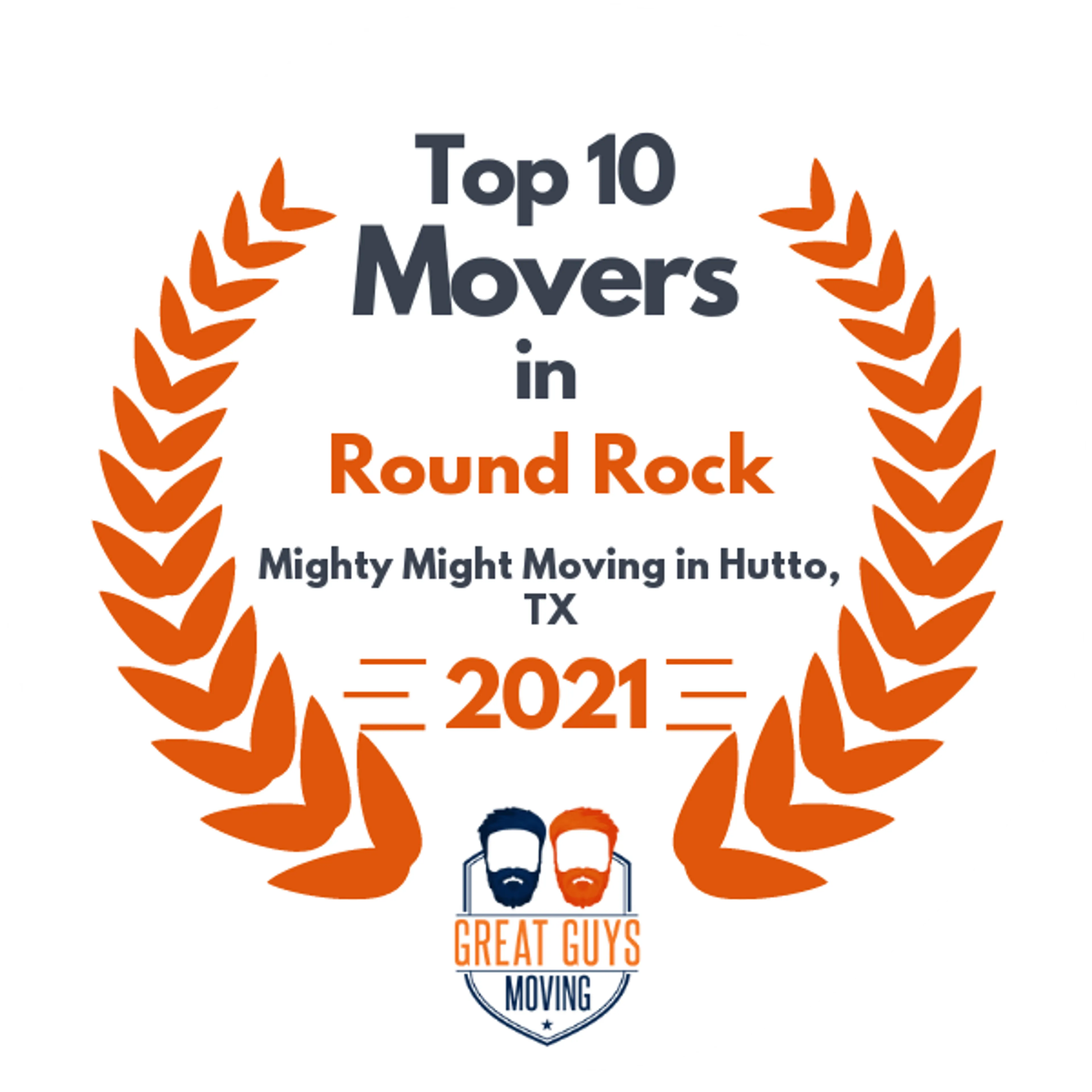 Top 10 Movers in Round Rock, TX 2021 award