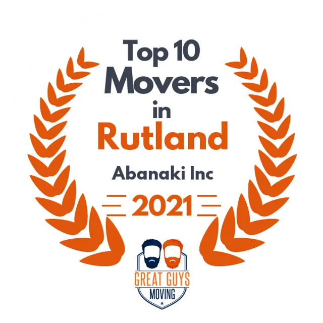 Top 10 Movers in Rutland, VT 2021 award