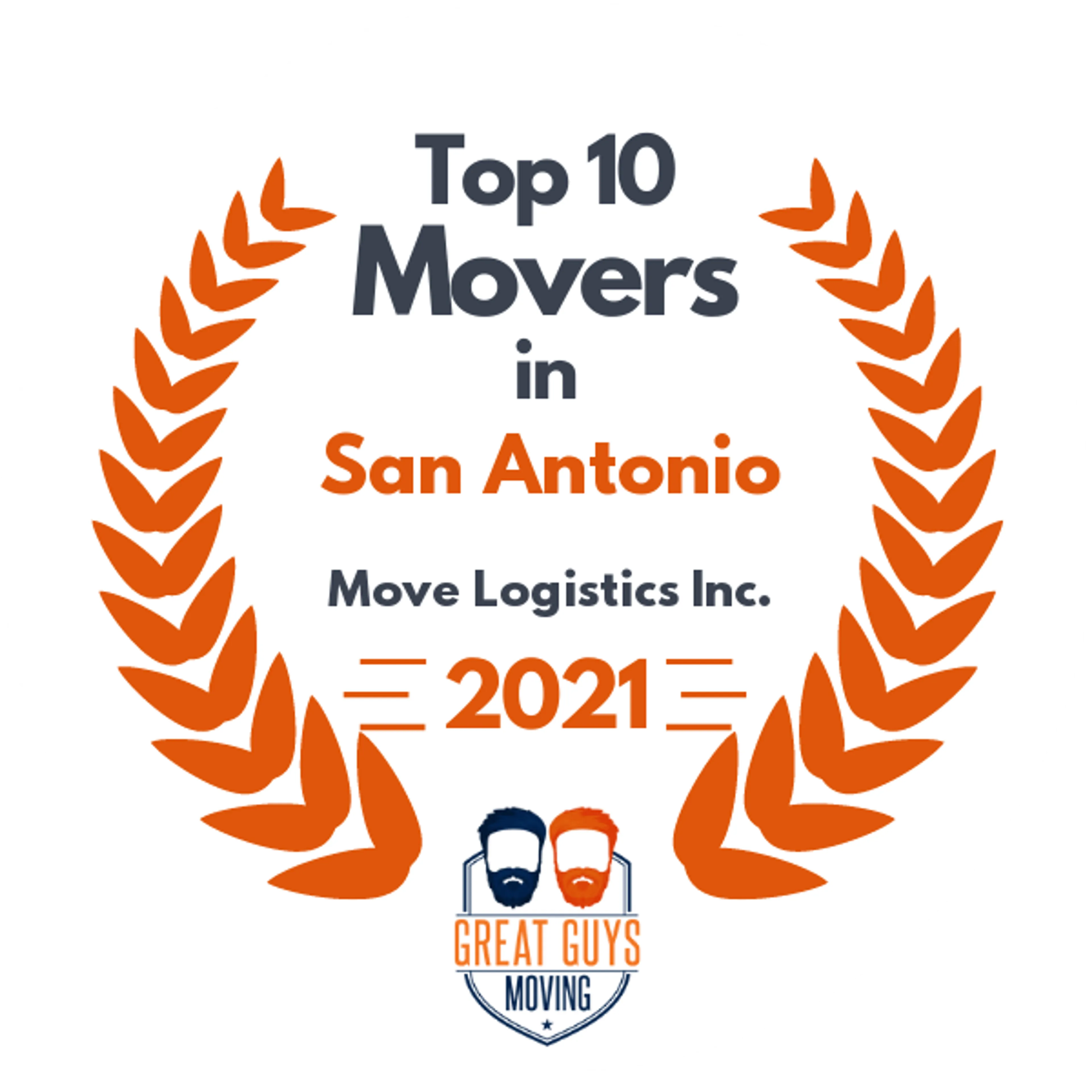 Top 10 Movers in San Antonio, TX 2021 award