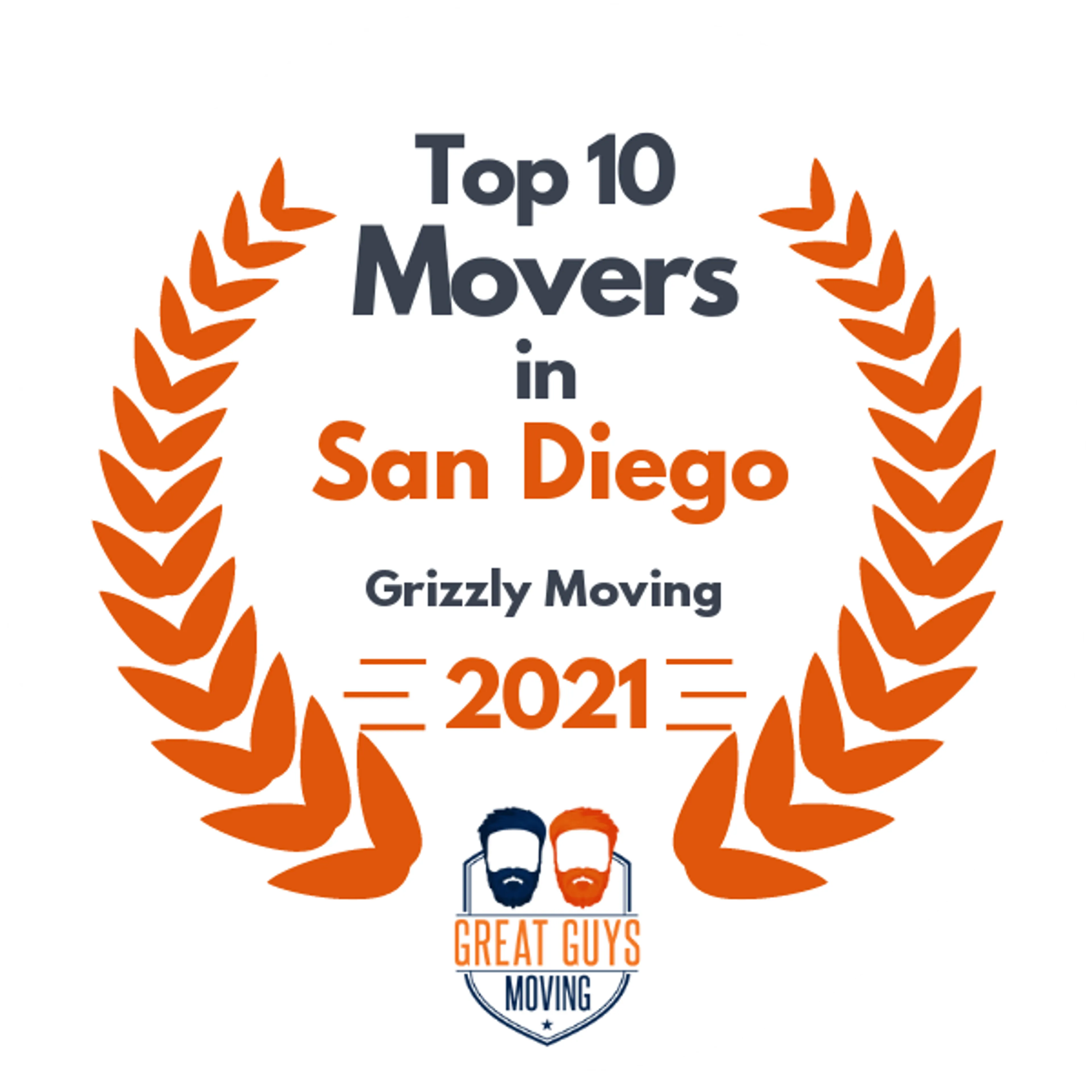 Top 10 Movers in San Diego, CA 2021 award