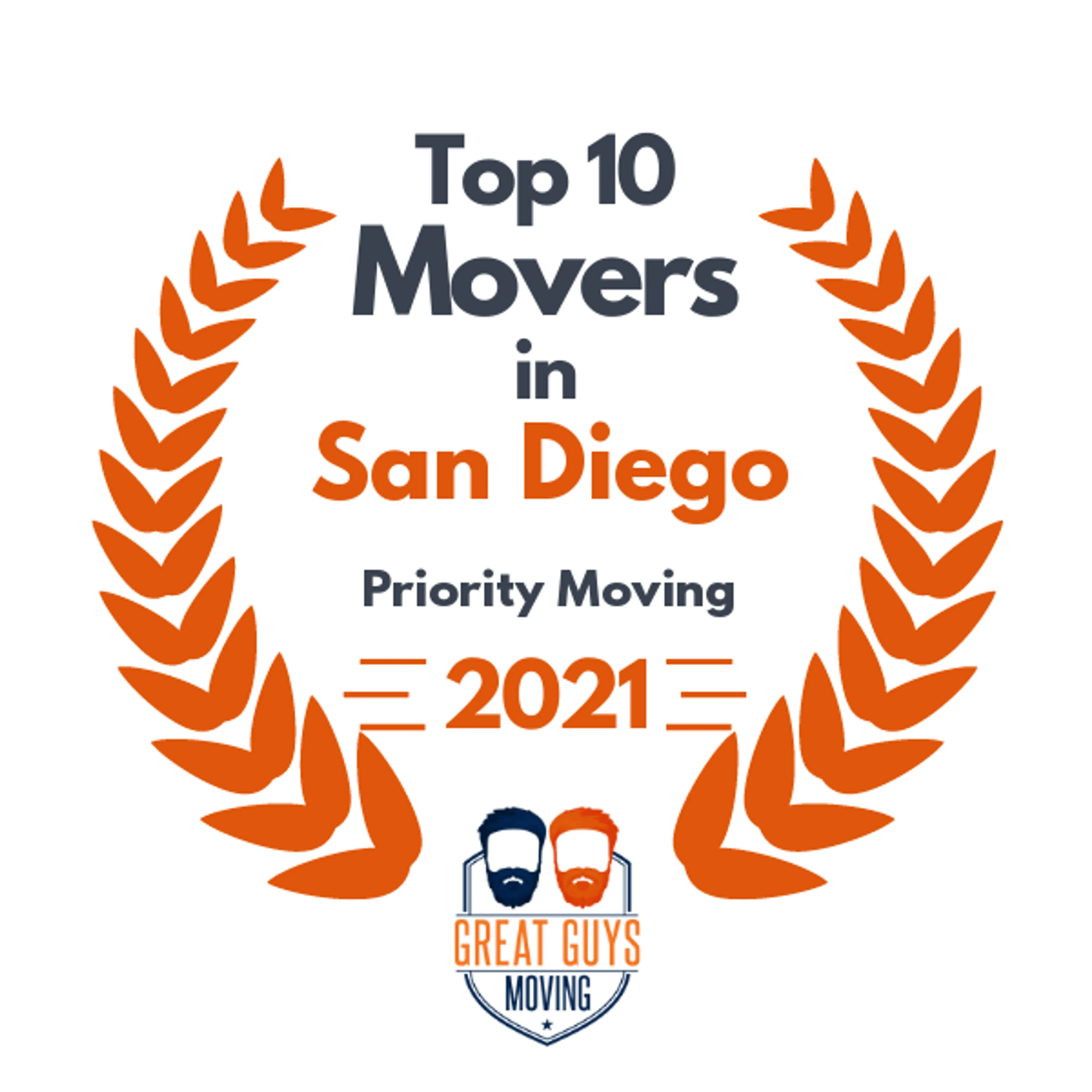 Top 10 Movers in San Diego, CA 2021 award
