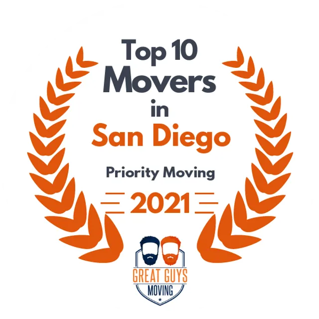 Top 10 Movers in San Diego, CA 2021 award