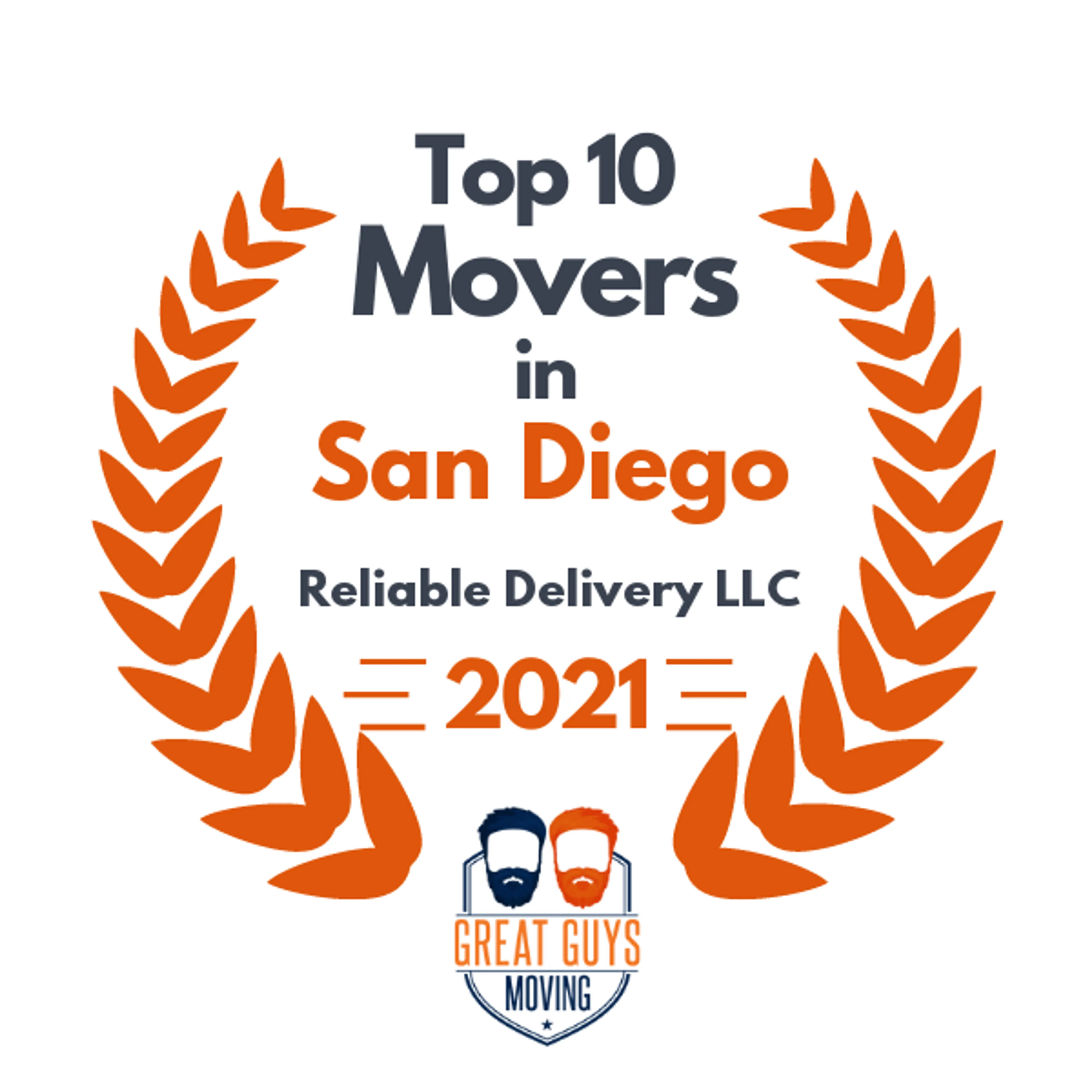 Top 10 Movers in San Diego, CA 2021 award