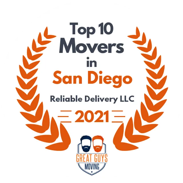 Top 10 Movers in San Diego, CA 2021 award